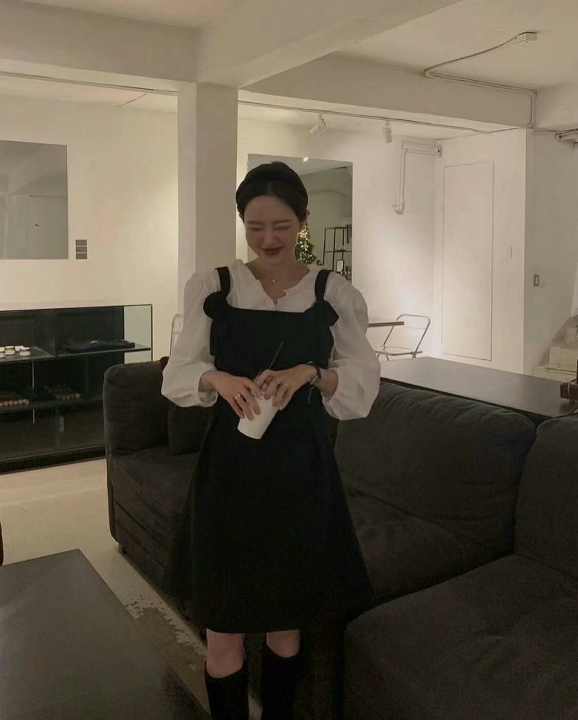 綁帶吊帶平口連身裙