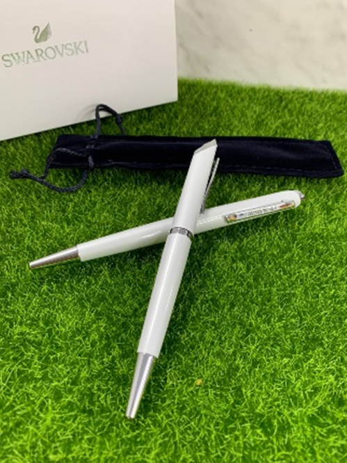【Swarovski 施華洛世奇】水晶鋼筆附筆袋｜兩隻入 顏色各一｜限時優惠$999