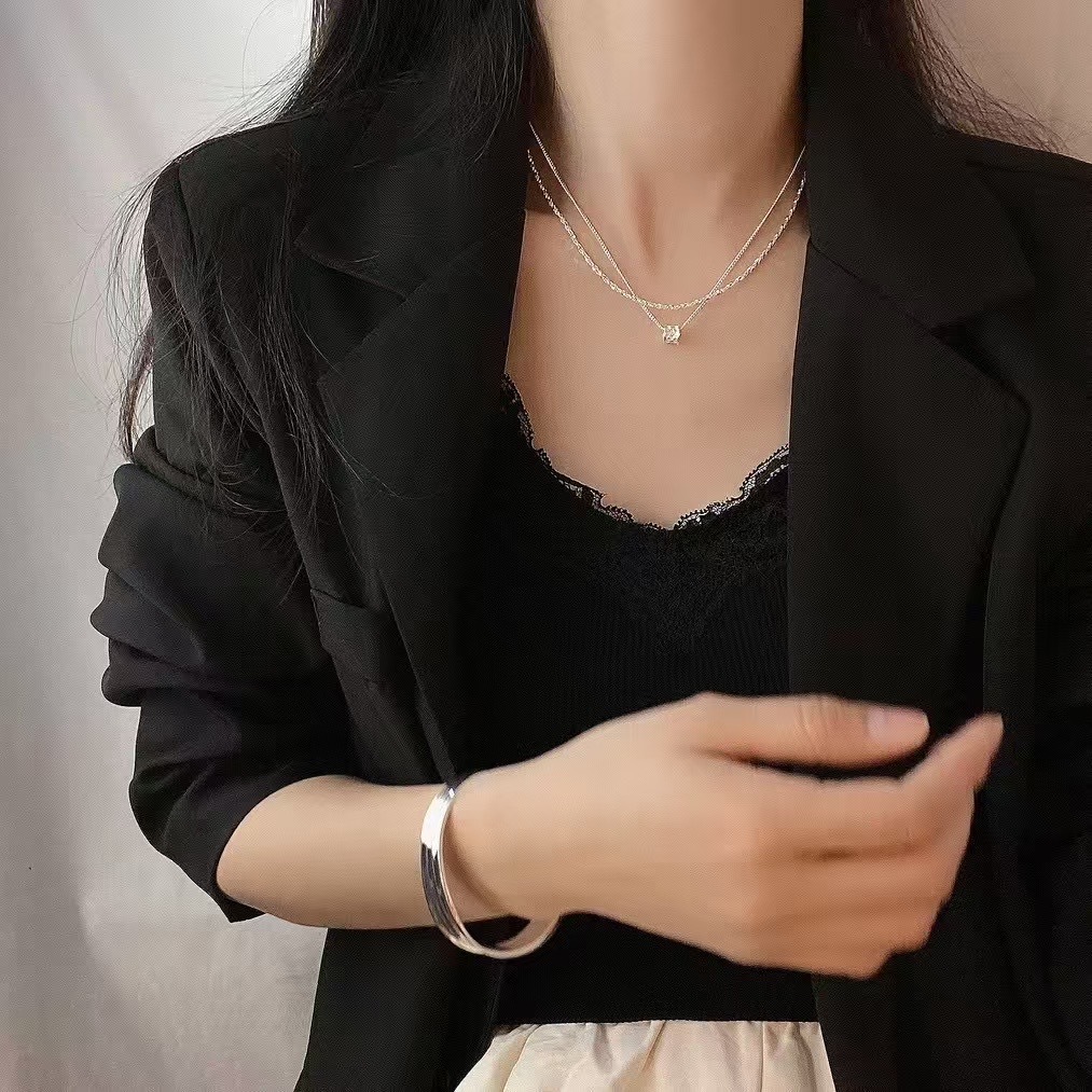 雙層小蠻腰純銀鎖骨鍊