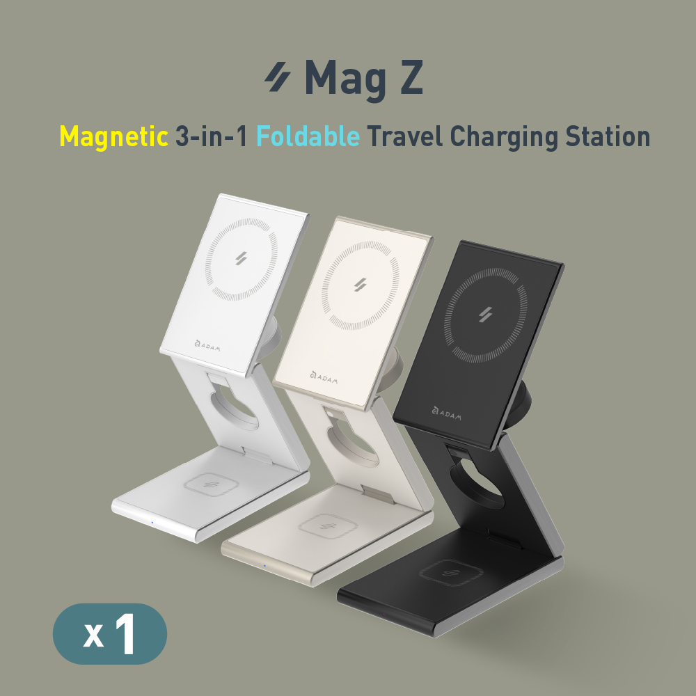 Mag Z Magnetic 3-in-1 Foldable Travel Charging Station
