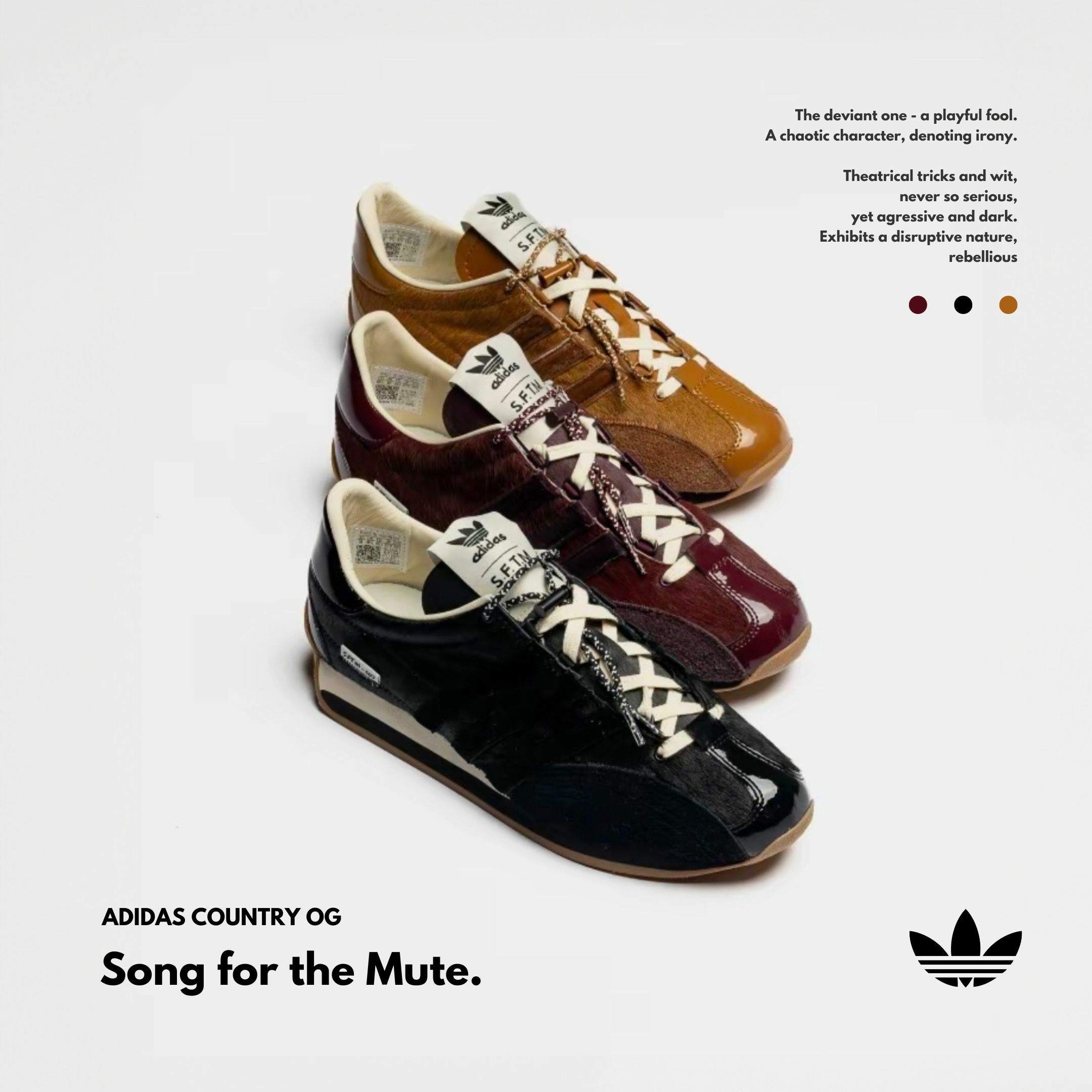NICEDAY 代購 Adidas x SFTM Country OG 聯名款 黑白 酒紅 棕色 絨毛