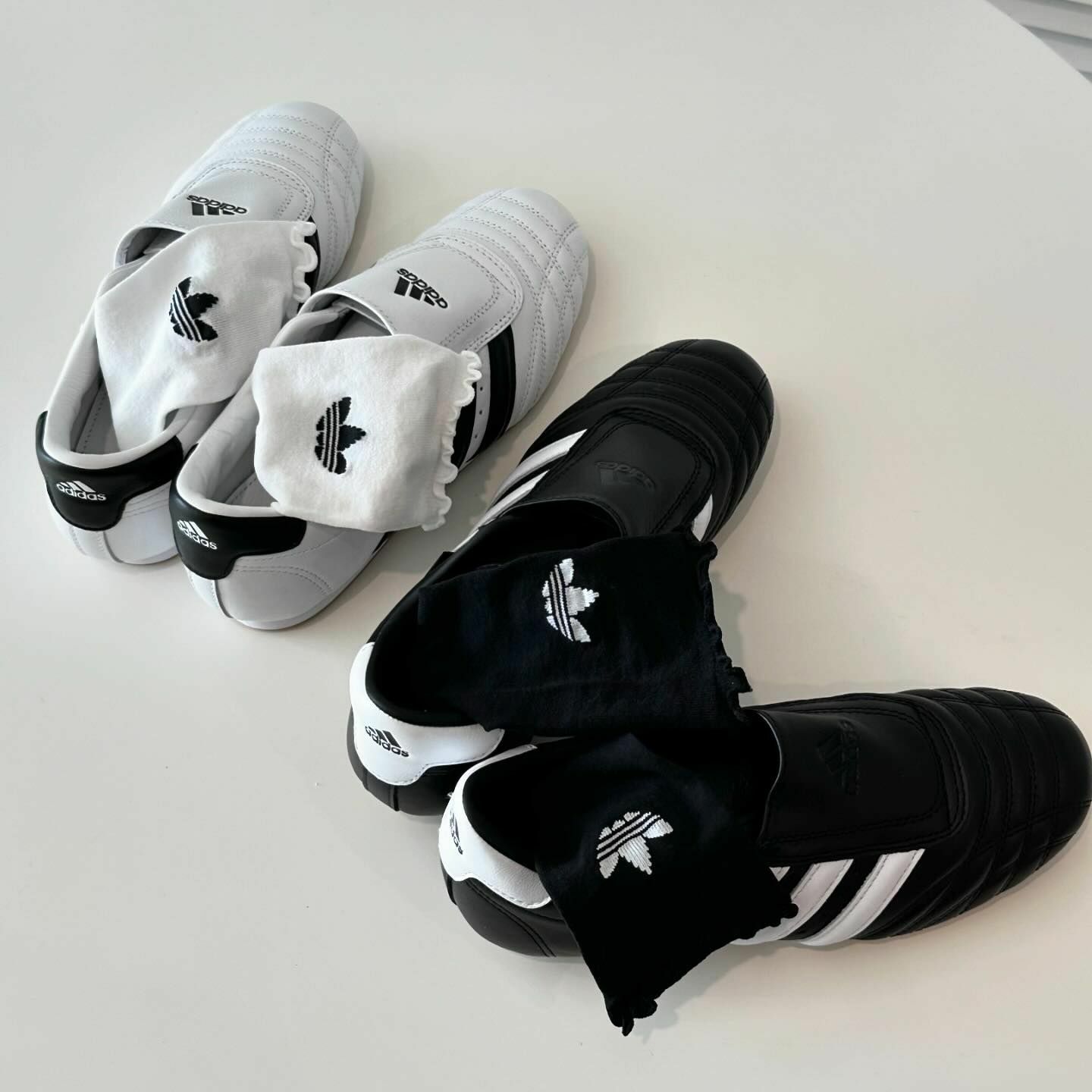 Adidas Originals Ruffle Socks 荷葉邊 捲邊 花邊 黑色 白色 襪子 長襪 小腿襪 兩雙一組 HC9532