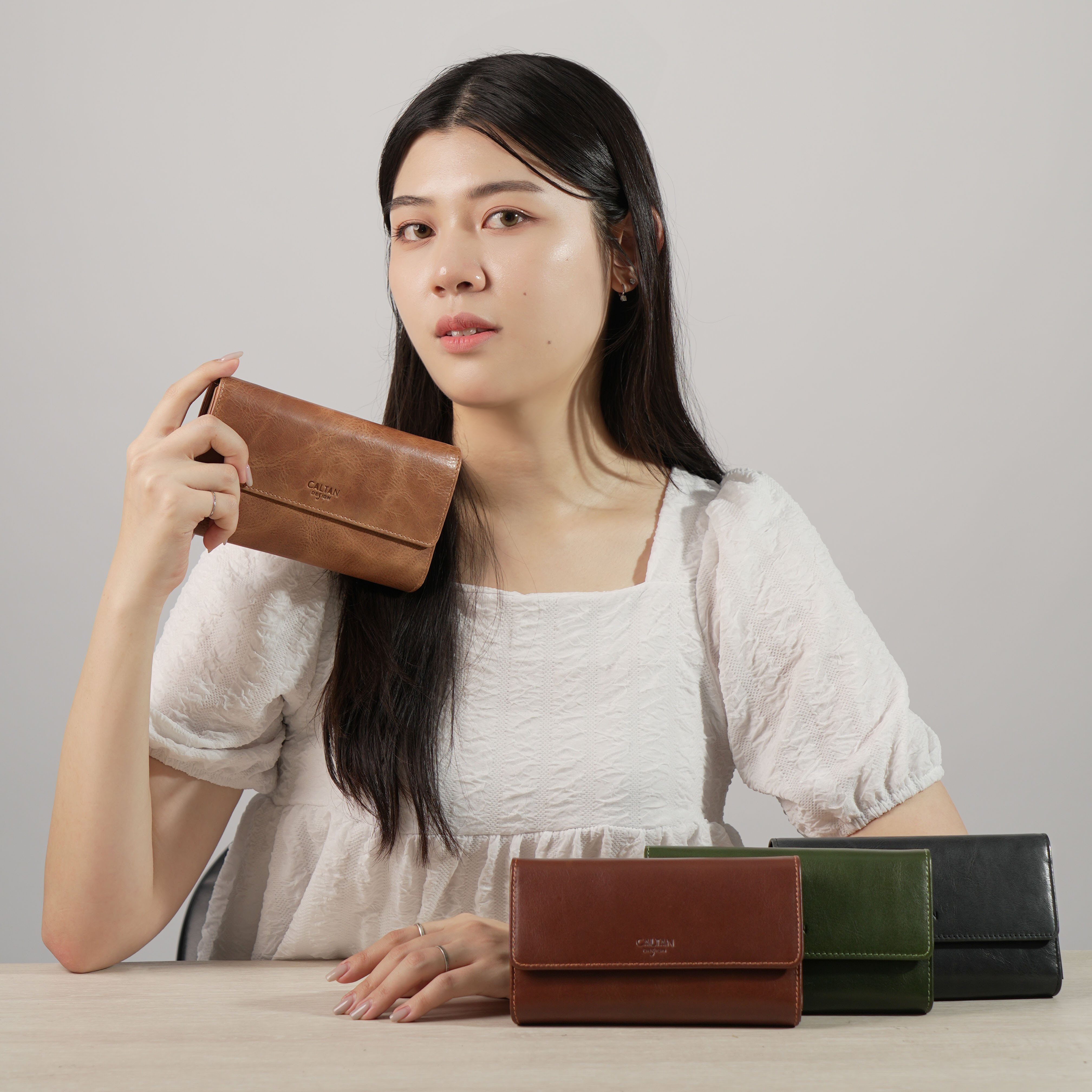 魅力多功能真皮長夾-六色(071947)