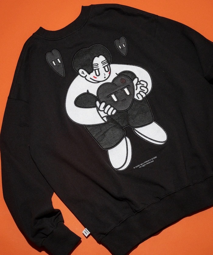 【現貨】FREAK'S STORE x Kurt Wu 24AW <取暖愛心> 刺繍 毛巾底 大學T 白 黑 灰 咖啡