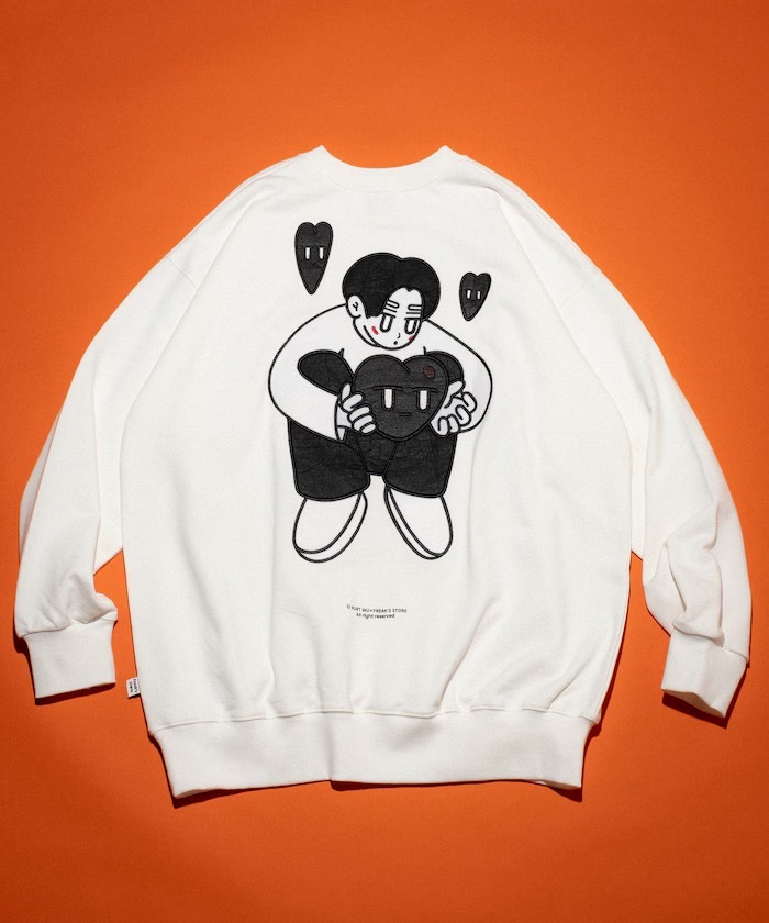 【現貨】FREAK'S STORE x Kurt Wu 24AW <取暖愛心> 刺繍 毛巾底 大學T 白 黑 灰 咖啡
