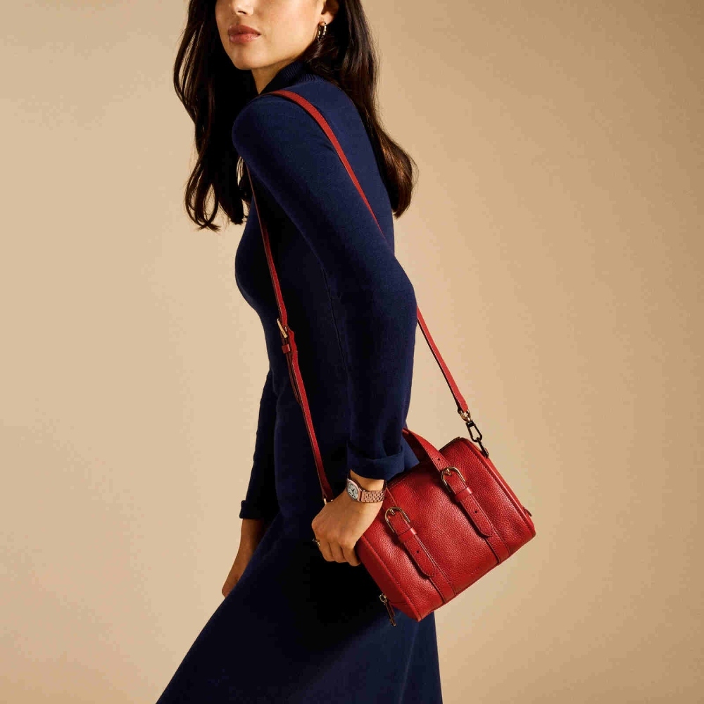 Carlie 真皮迷你波士頓包 (多色可選)