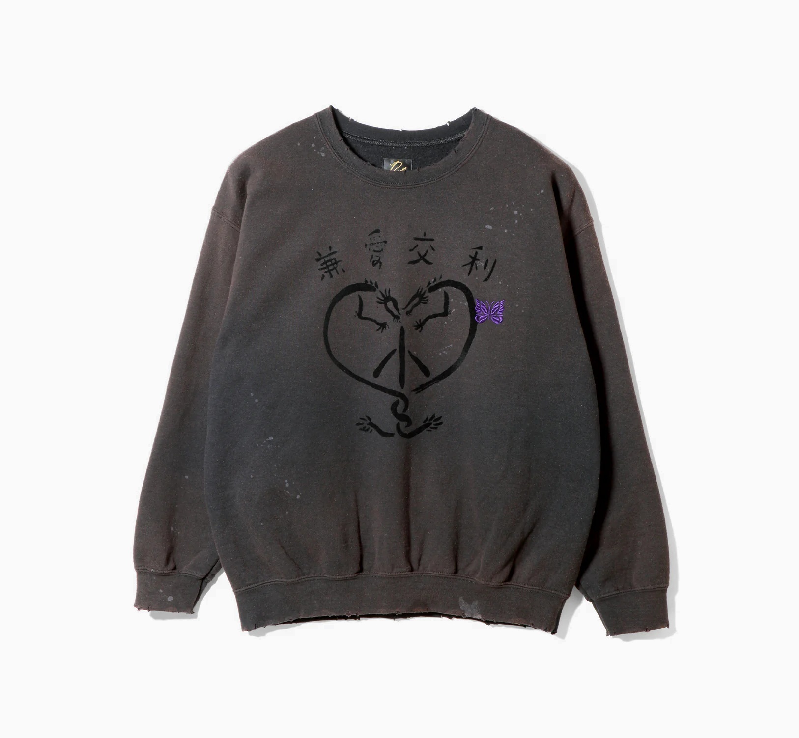 NEEDLES CREW NECK SWEATER L/S Crew *CUM LOVE EXCHANGE 兼愛交利 - BLACK PRE ORDER ITEM (預訂中)