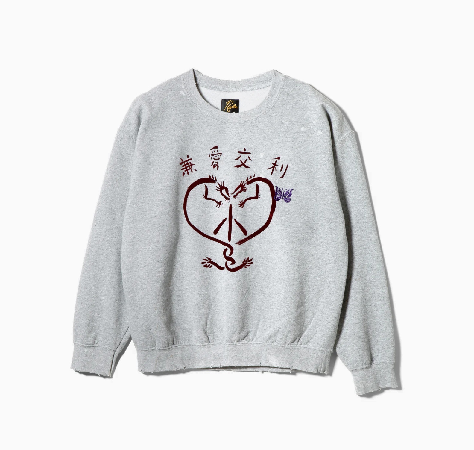 NEEDLES CREW NECK SWEATER L/S Crew *CUM LOVE EXCHANGE 兼愛交利 - GREY PRE ORDER ITEM (預訂中)