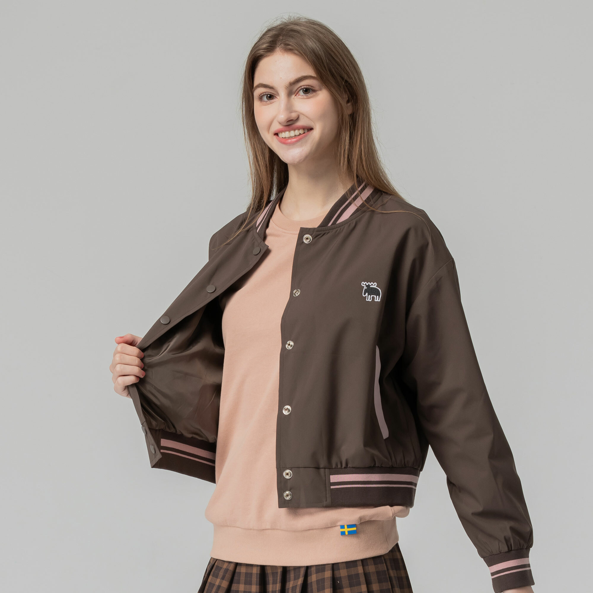 moz Sweden moose college windproof jacket (chocolate) short version women's style