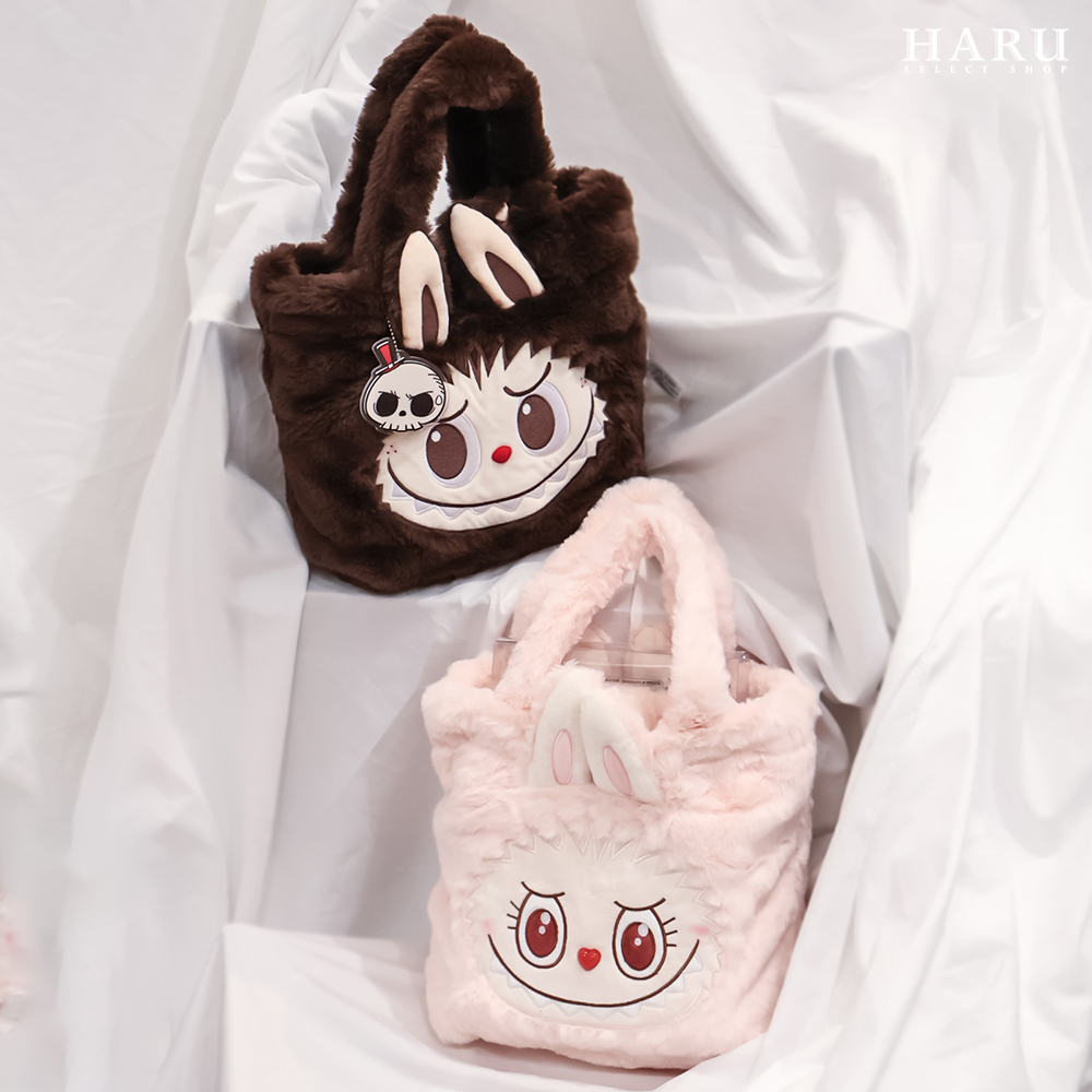 🎪樂園限定🎪 POP MART POPMART 泡泡瑪特 LABUBU 大首領 棕色 LISA同款 MOKOKO 粉色 毛絨翻翻包 雙面表情包包