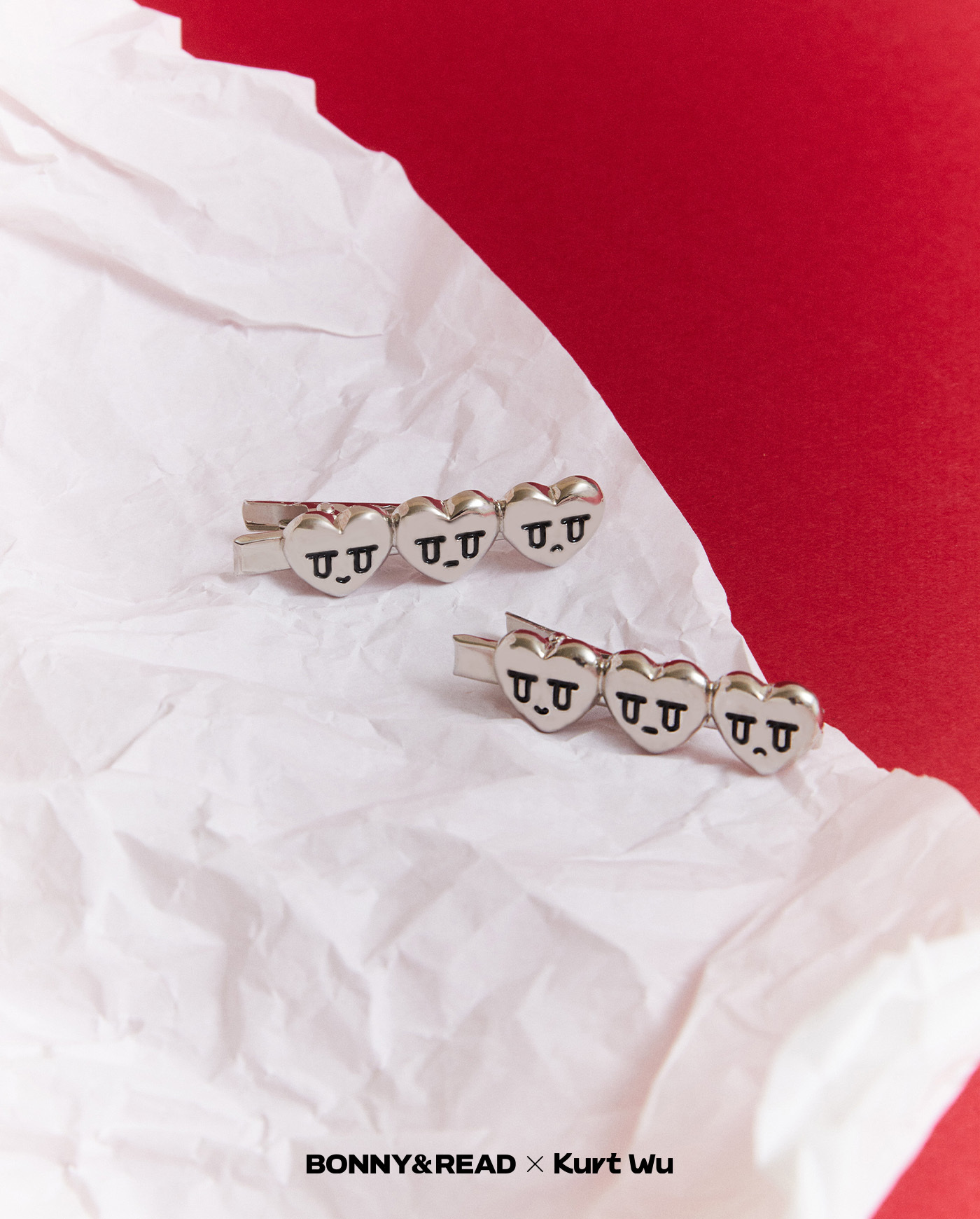 飾品,kurt聯名,kurt wu,愛心,髮夾,髮夾組,hairclips