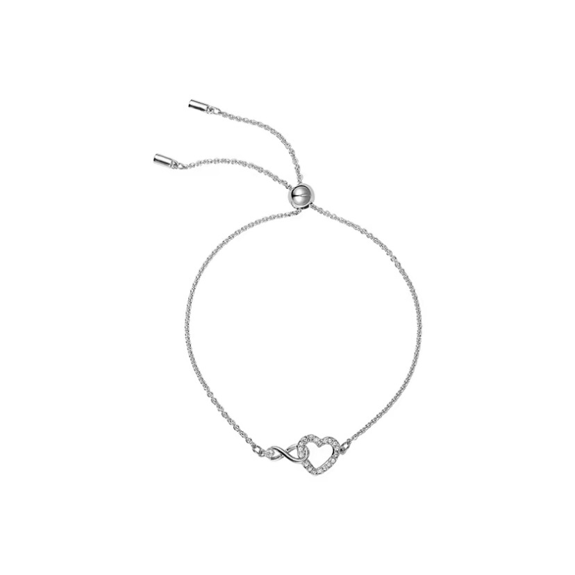 SWAROVSKI Hyperbola 手鏈 無限符號和心形 鍍白金色