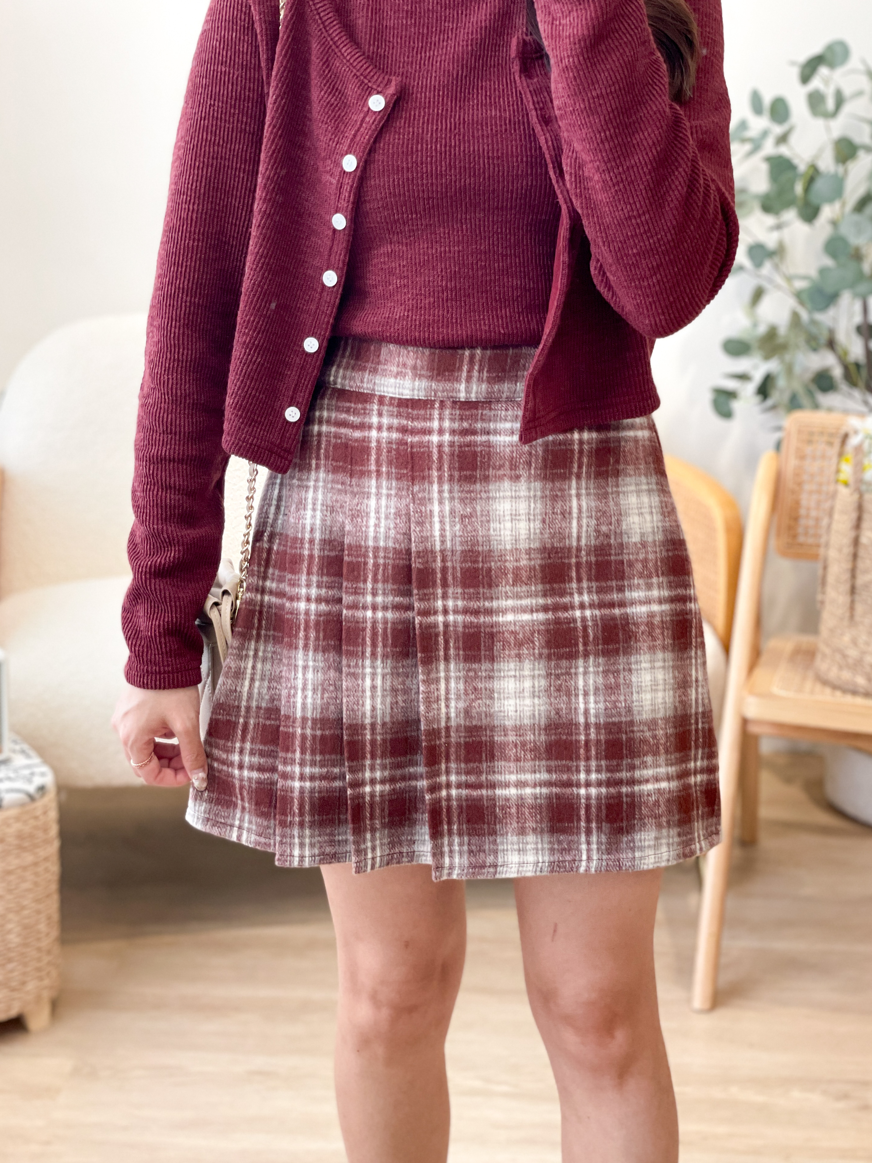 SK506 X'mas Plaid Mini Skirt