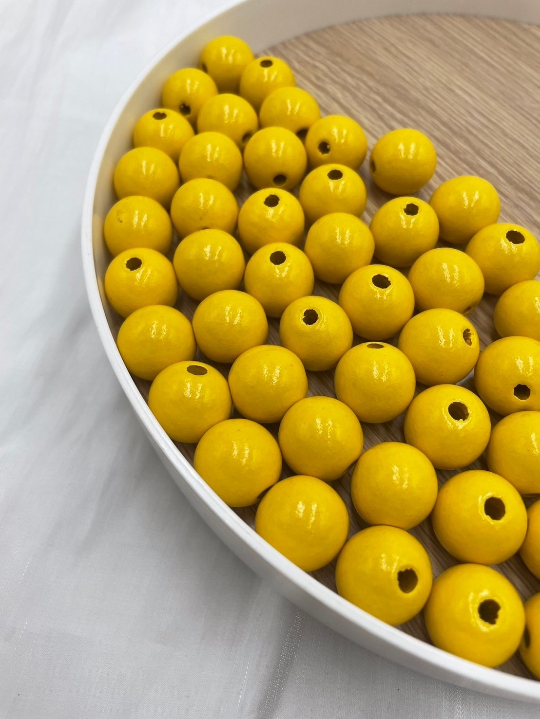 N大-黃色木珠100顆18mm