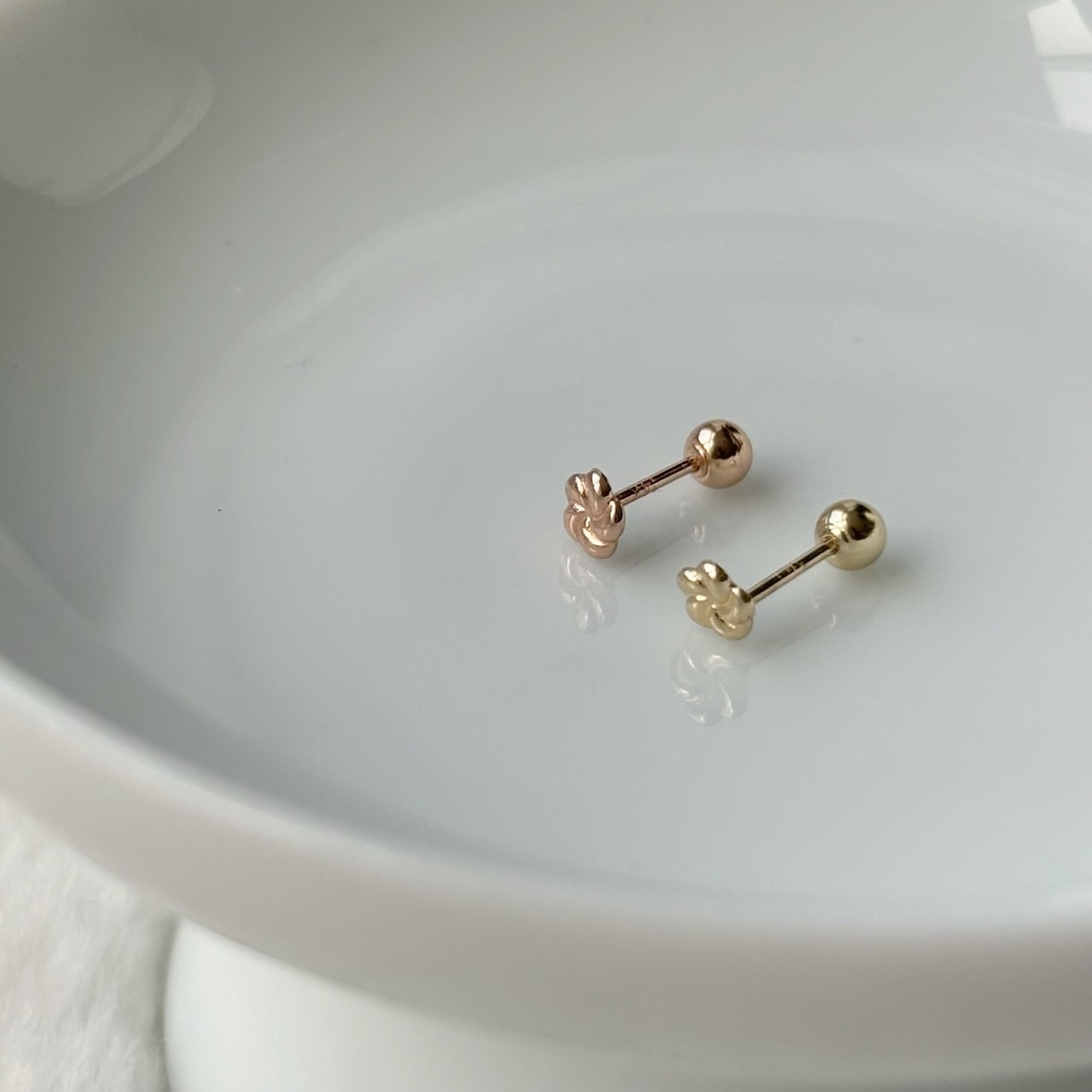 14K奶油曲奇轉珠耳環