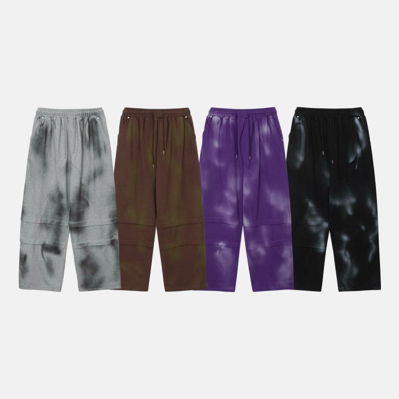 仿污鬆身運動褲 P3014