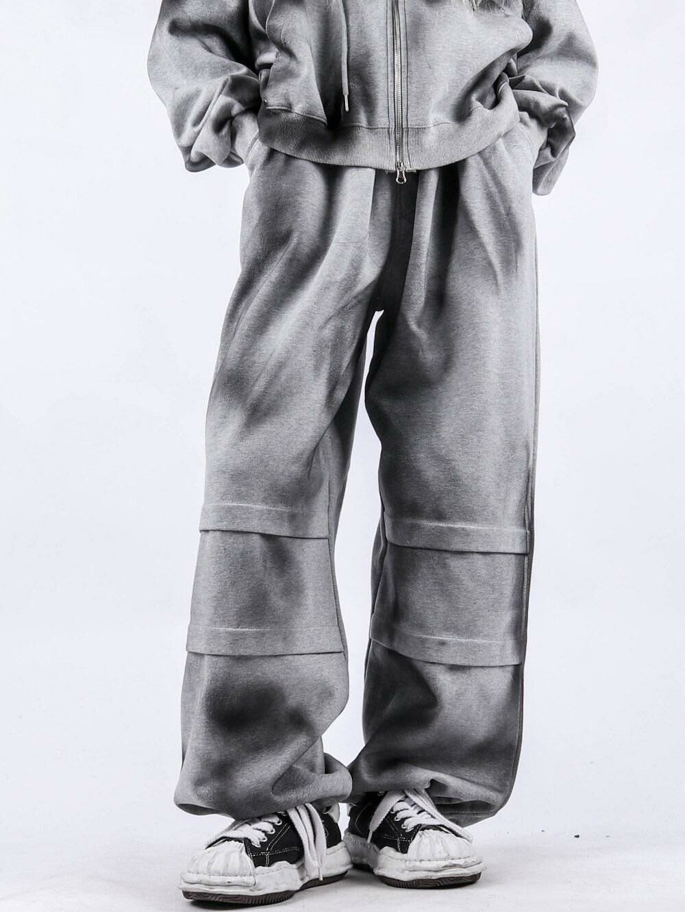 仿污鬆身運動褲 P3014