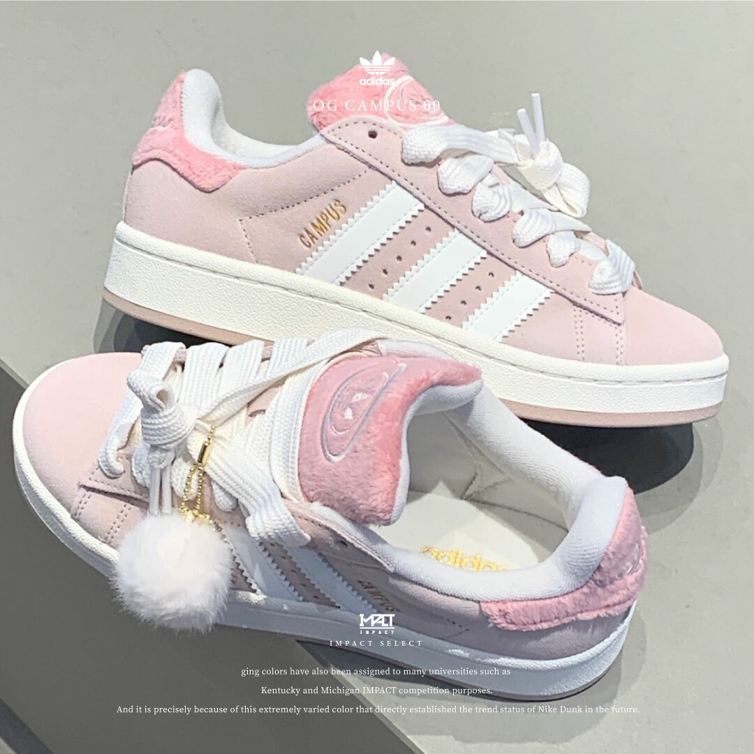 Adidas OG Campus 00 聖誕節限定 胖胖鞋 麂皮 白粉/白灰 JR8042/JR8041