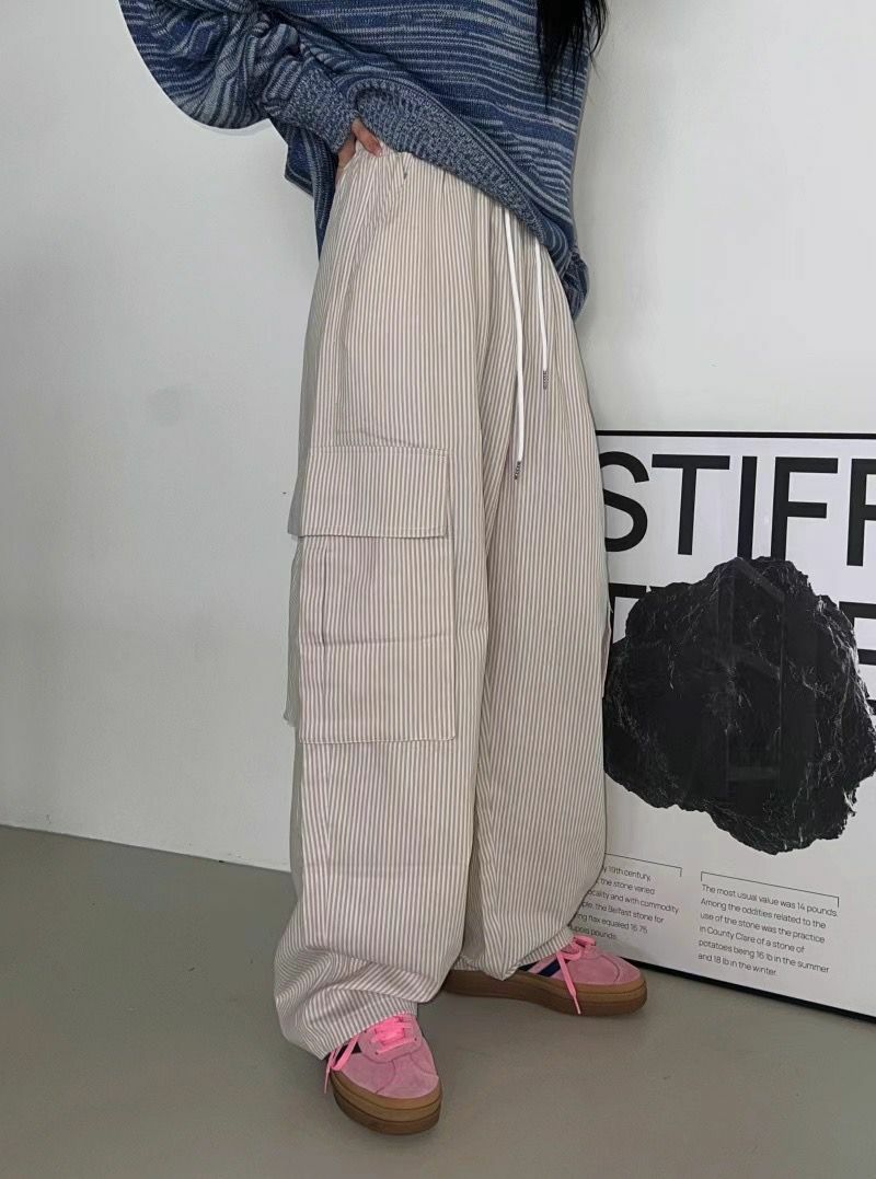 直間工裝鬆身褲 P3013