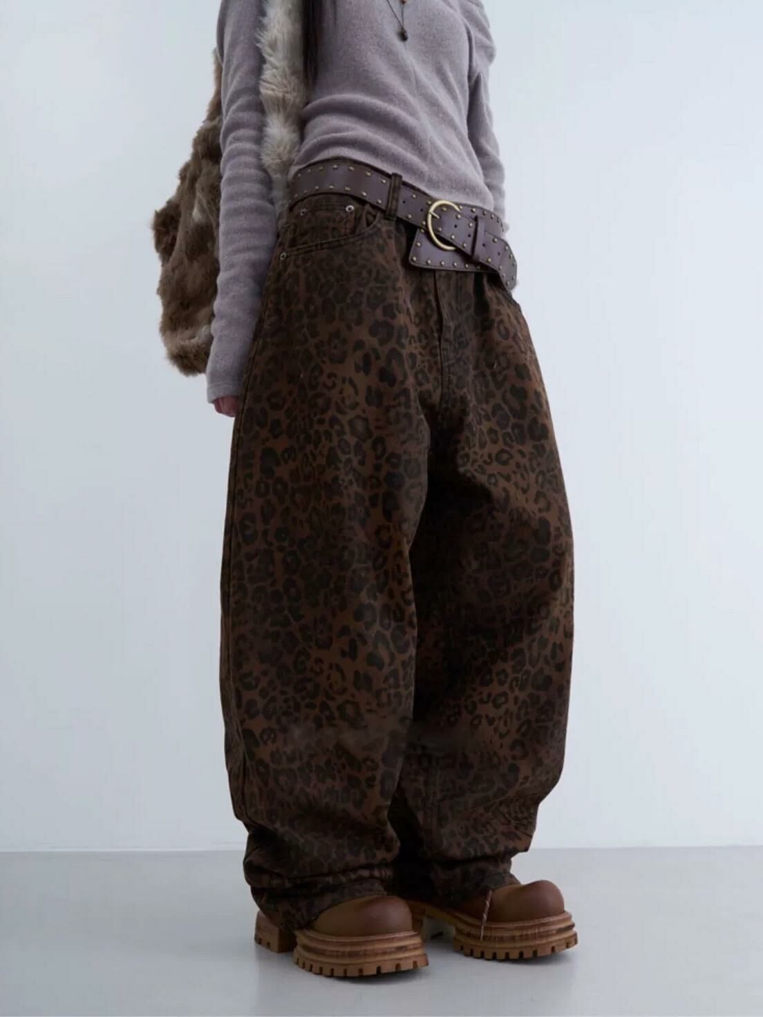 豹紋鬆身褲 P3009