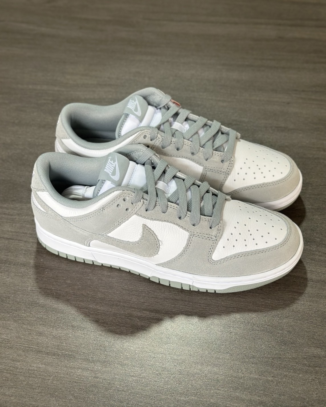 Nike Dunk Low 灰白 麂皮 淺灰 荔枝皮革 男鞋