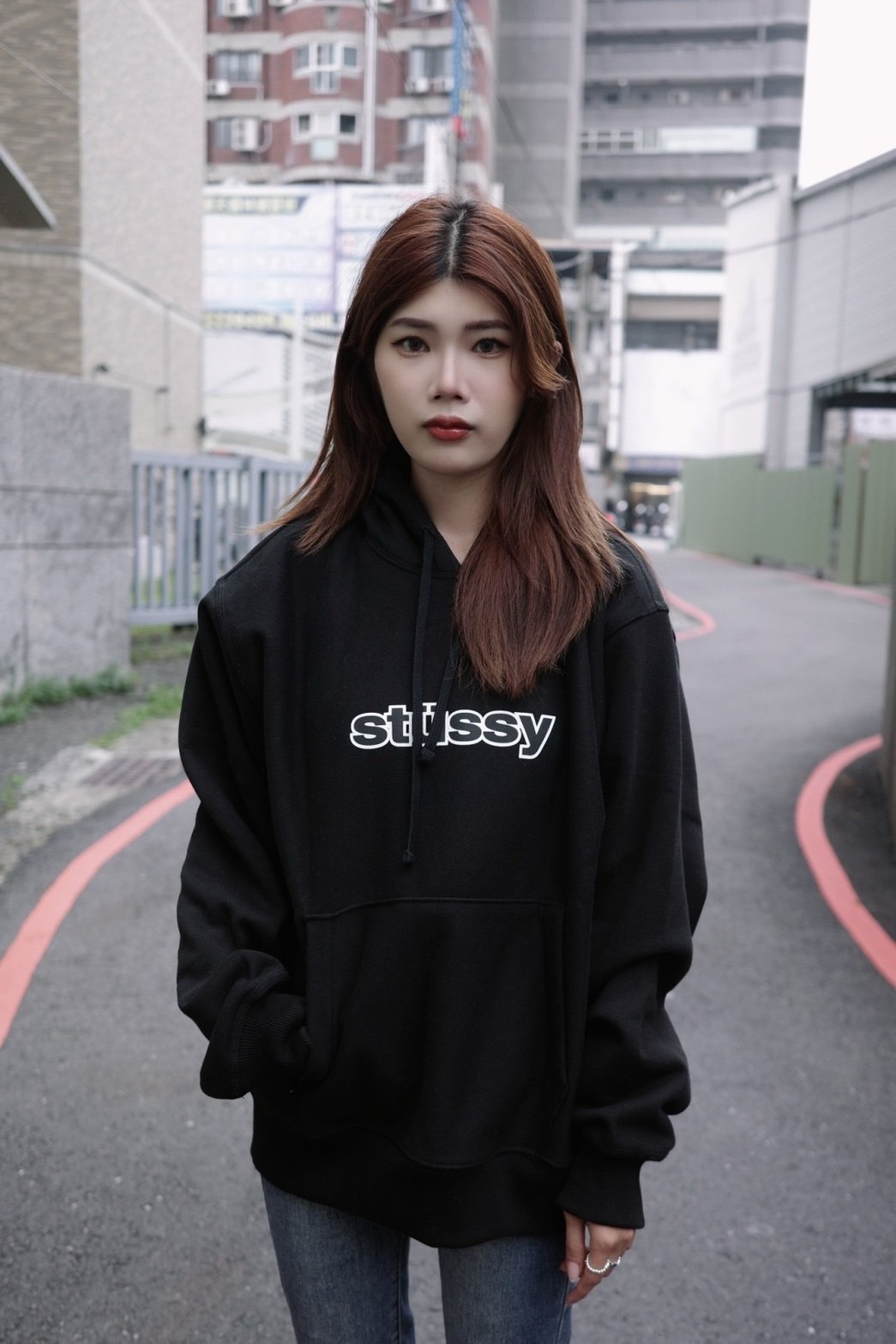 Stussy  帽T 黑字白框背後 SS-LINK 兩色 ( 1924970 )