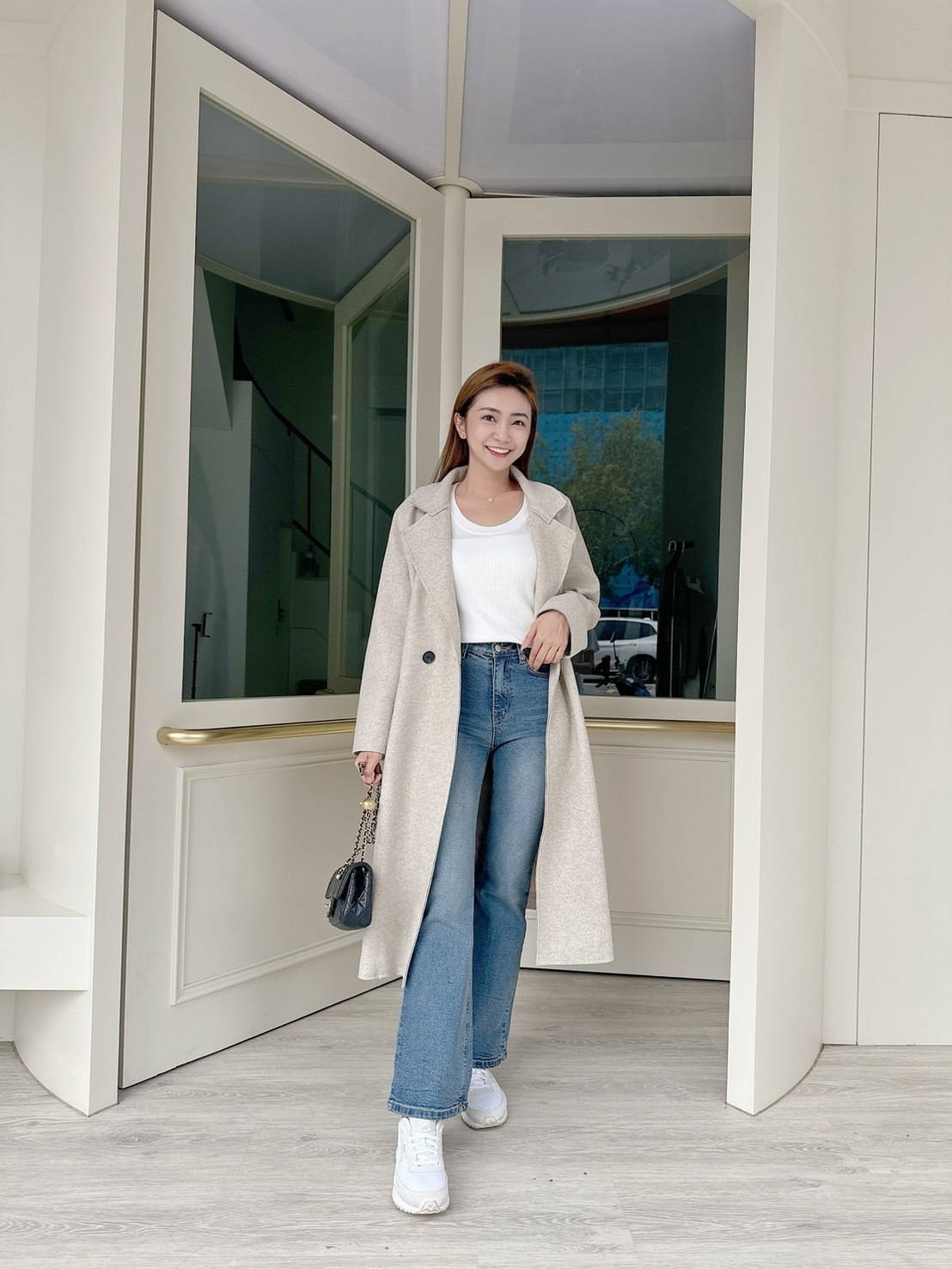 【預購】🔥11.20秋冬新品］♥️闆娘命定大衣］韓版超修身排釦口袋毛呢大衣（燕麥杏/兩色）