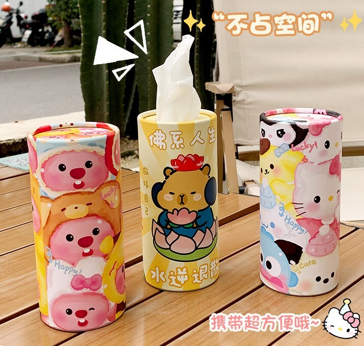 [2 FOR RM10] Potrait Round Shape Tissue Box