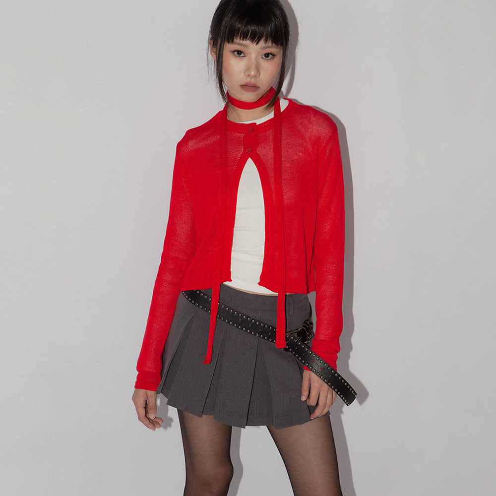 垂墜圍巾針織衫