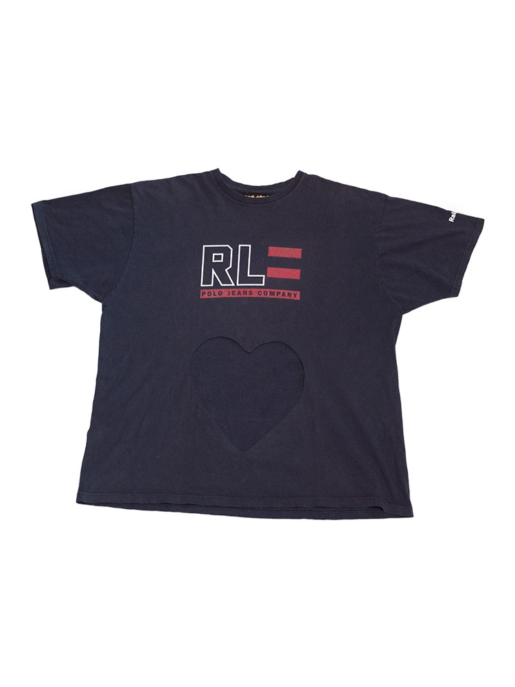T-shirt w/ large belly heart cut out/ RALPH LAUREN