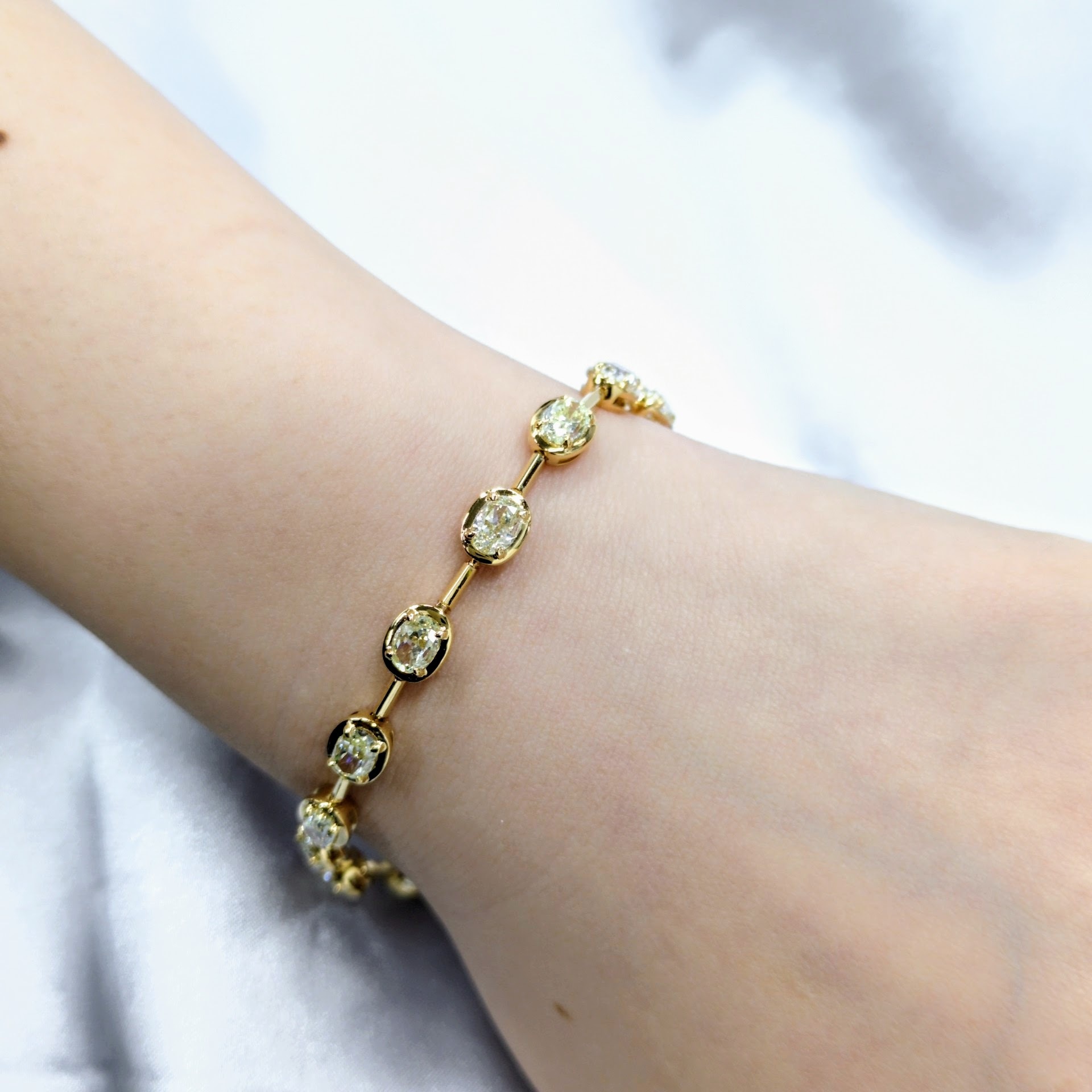 全新18K黃金6卡22份鑽石手鍊