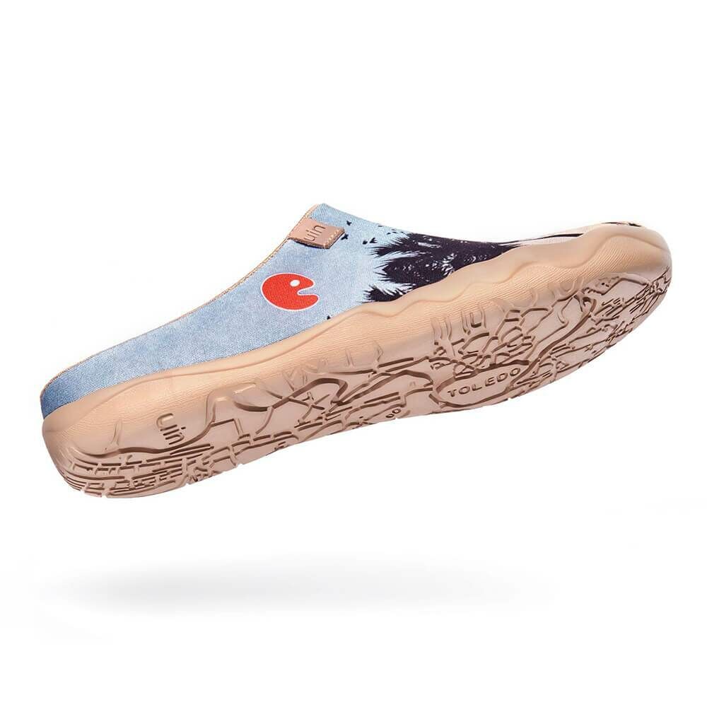 【 Uin 】西班牙原創設計 | 椰林春晚 馬拉加 半拖 男鞋 彩繪鞋 休閒鞋 懶人鞋