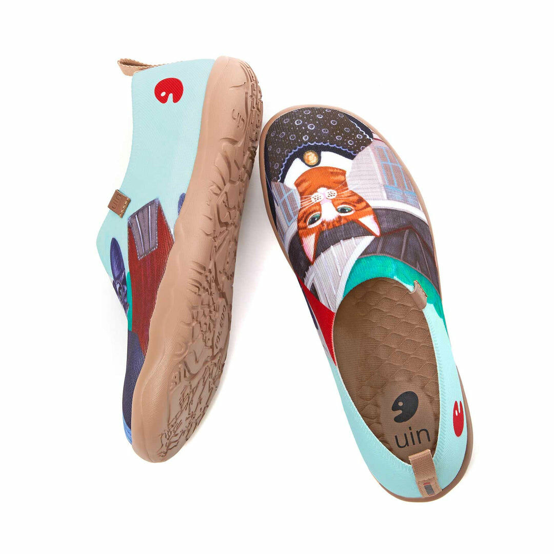 【 Uin 】西班牙原創設計 | 貓夫妻 托萊多1 女鞋 彩繪鞋 休閒鞋 懶人鞋