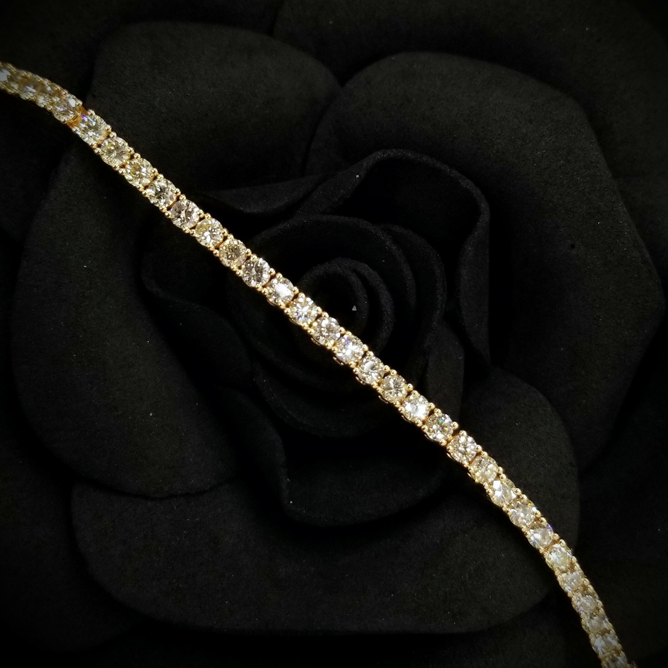 全新18K黃金4卡73份鑽石手鍊