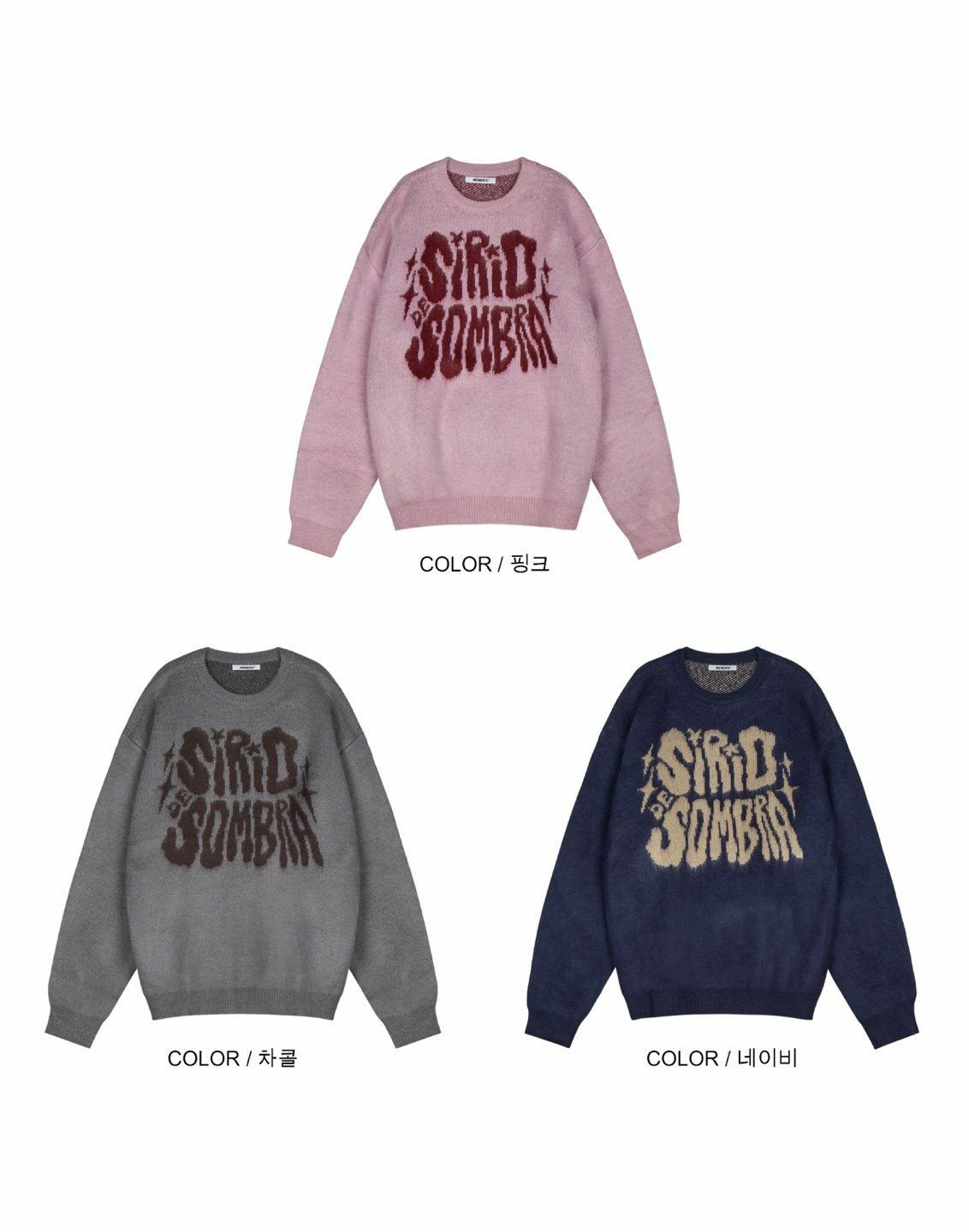 圓領英文字針織衫 MEMENTO-024T