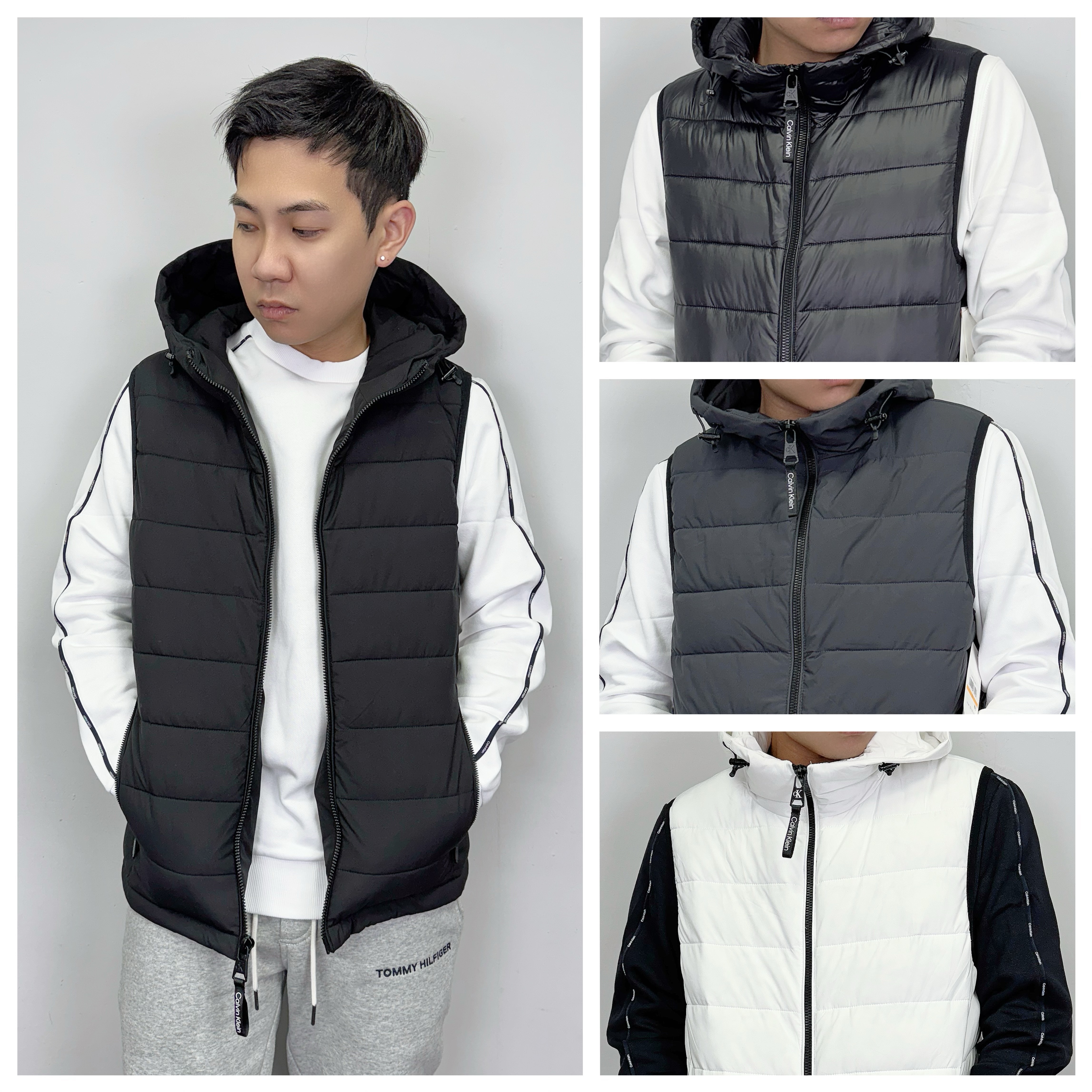 Calvin Klein CK 素面 連帽背心 科技羽絨 羽絨背心