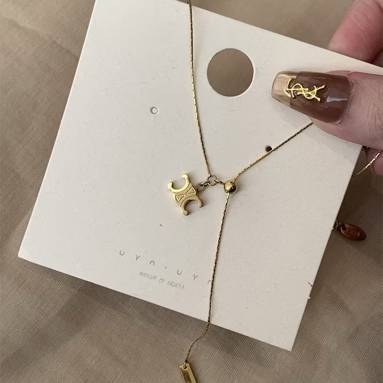 凱旋門抽拉鍍金項鍊🍁