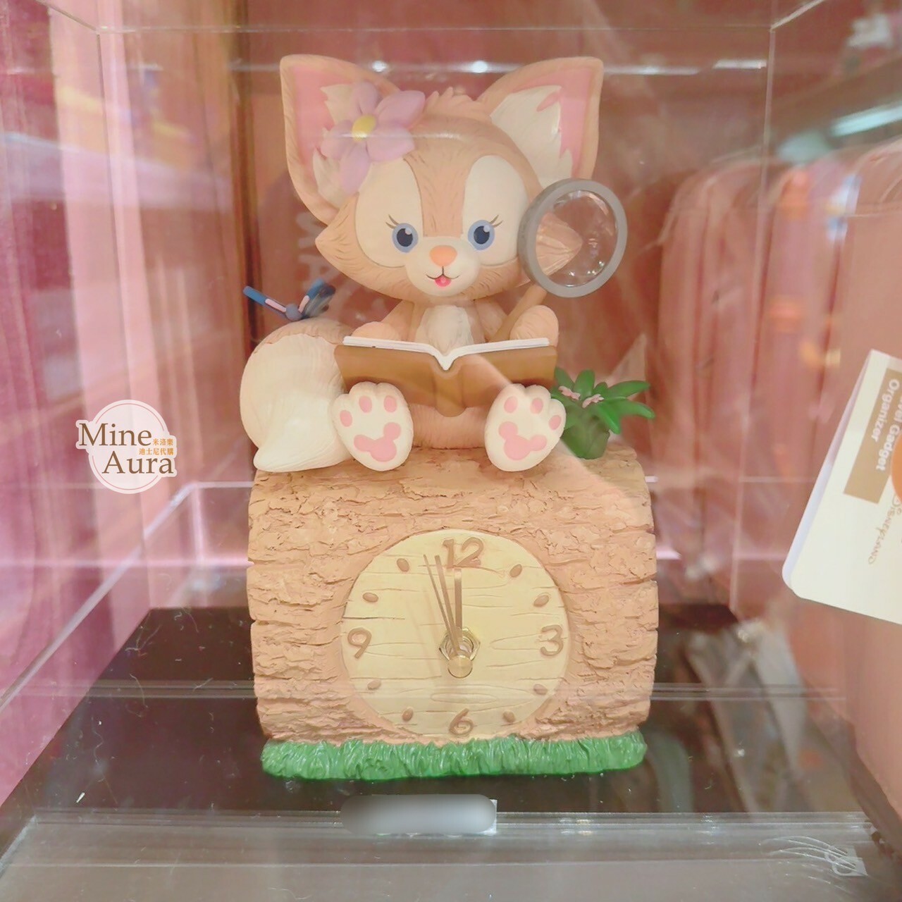 玲娜貝兒 LinaBell 坐姿看書造型 時鐘 桌鏡 擺飾品 -香港迪士尼樂園