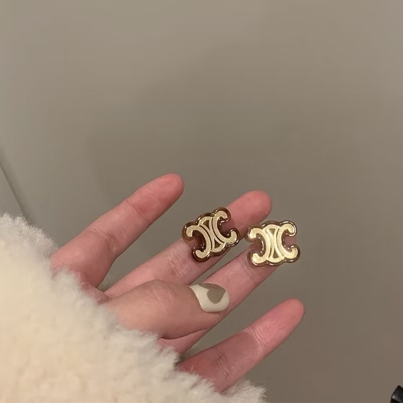 高級感🍂凱旋門豹紋耳環