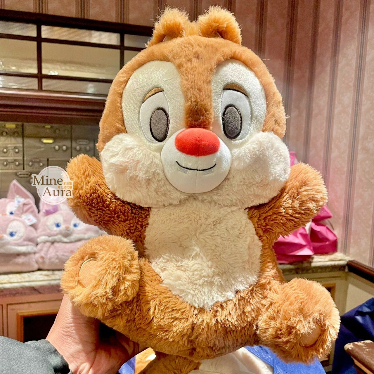 紅鼻 蒂蒂 Dale 托腮 臉紅紅 娃娃玩偶 奇奇蒂蒂 Chip 'n Dale -上海迪士尼樂園