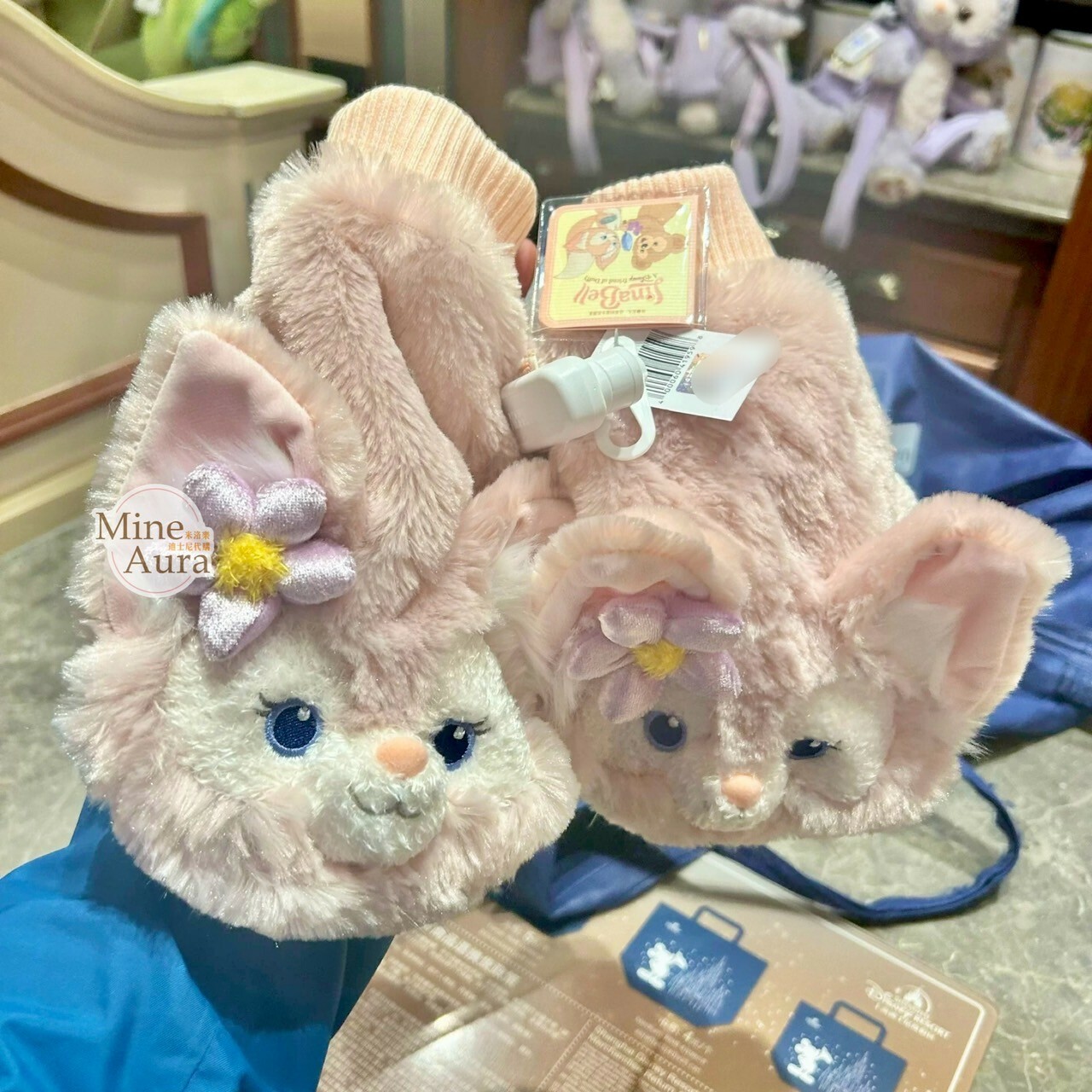 玲娜貝兒 Lina bell 大頭絨毛 造型 保暖 露指 手套 -上海迪士尼樂園