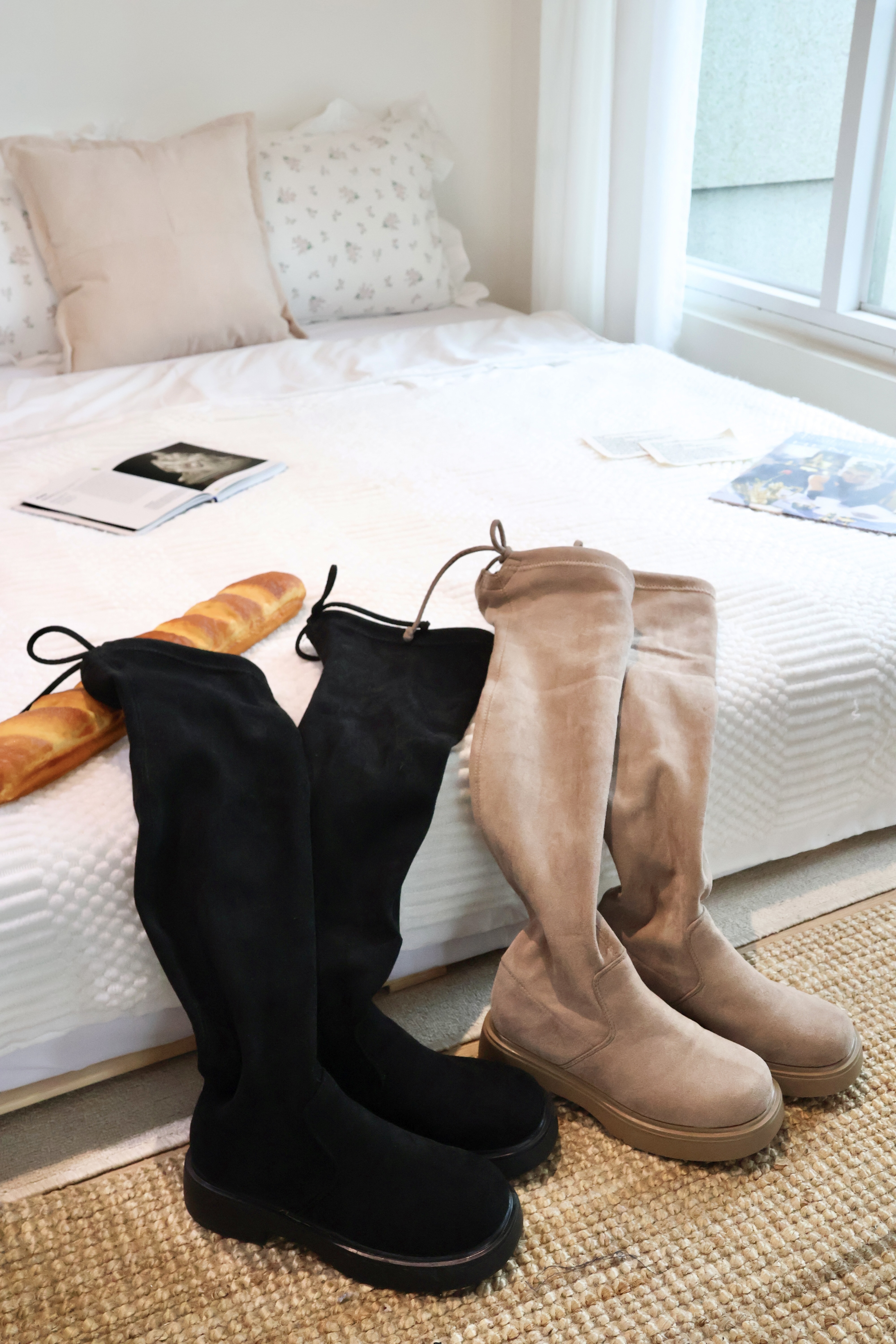 韓版顯瘦毛呢過膝靴🍁