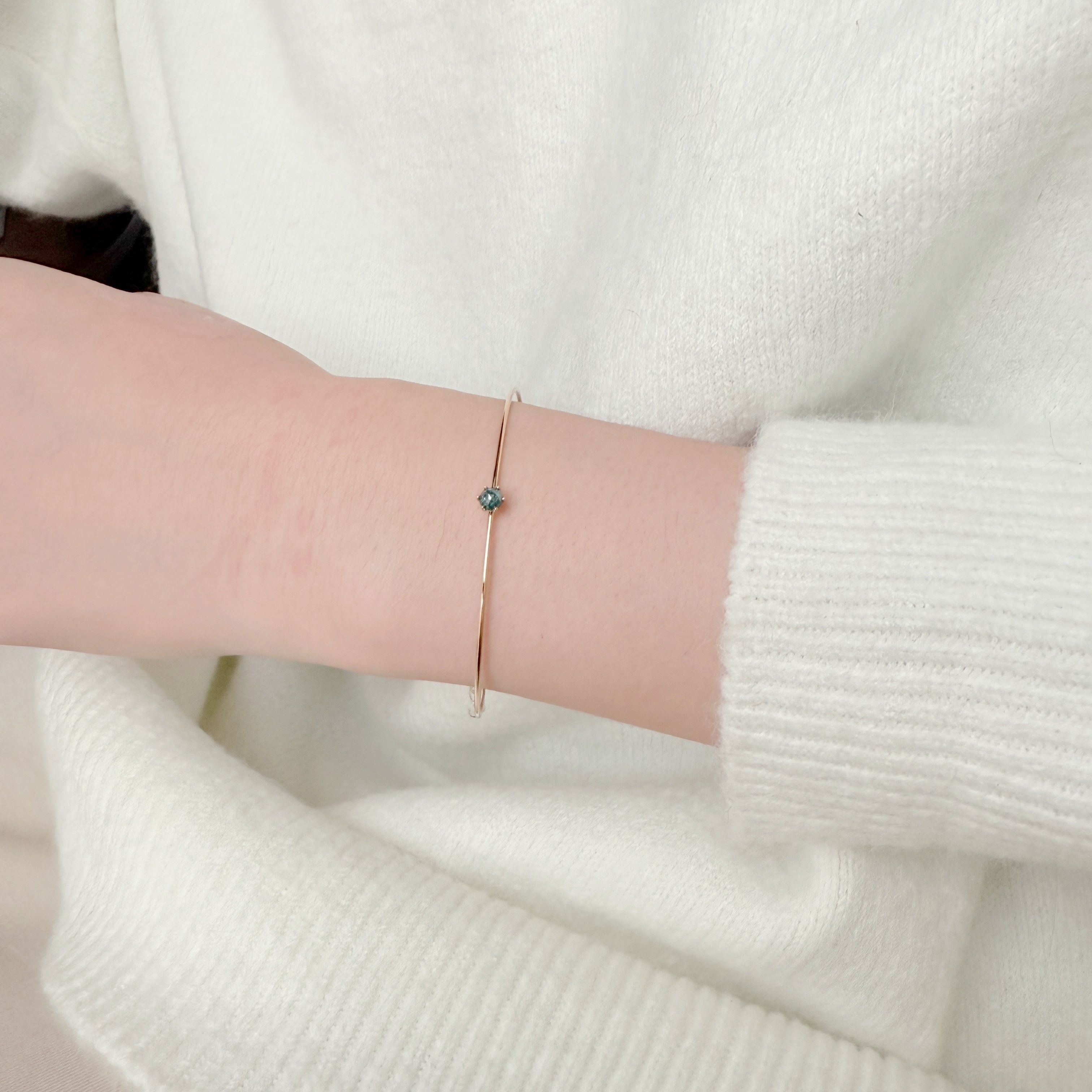 14K六爪藍鑽原礦記憶手鐲