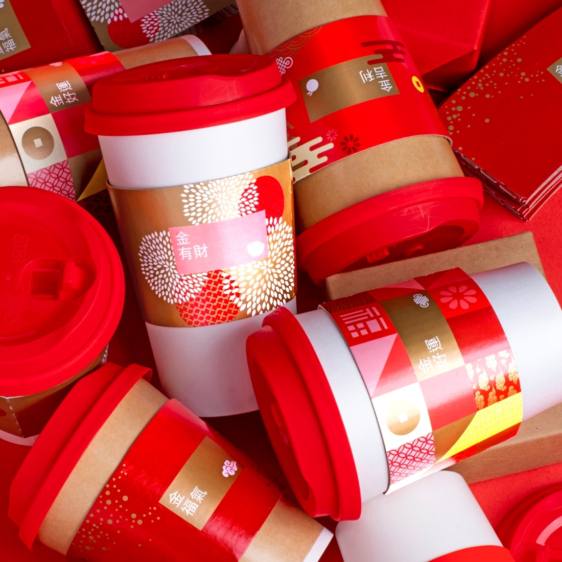 冷熱共用瓦楞杯套 90口徑 新春款