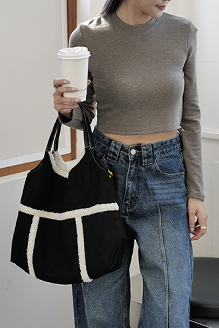 拼接麂皮托特包*2色