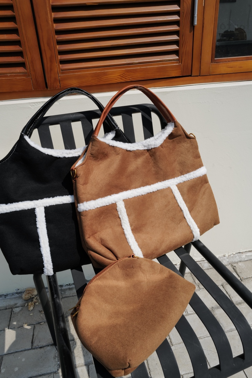 拼接麂皮托特包*2色