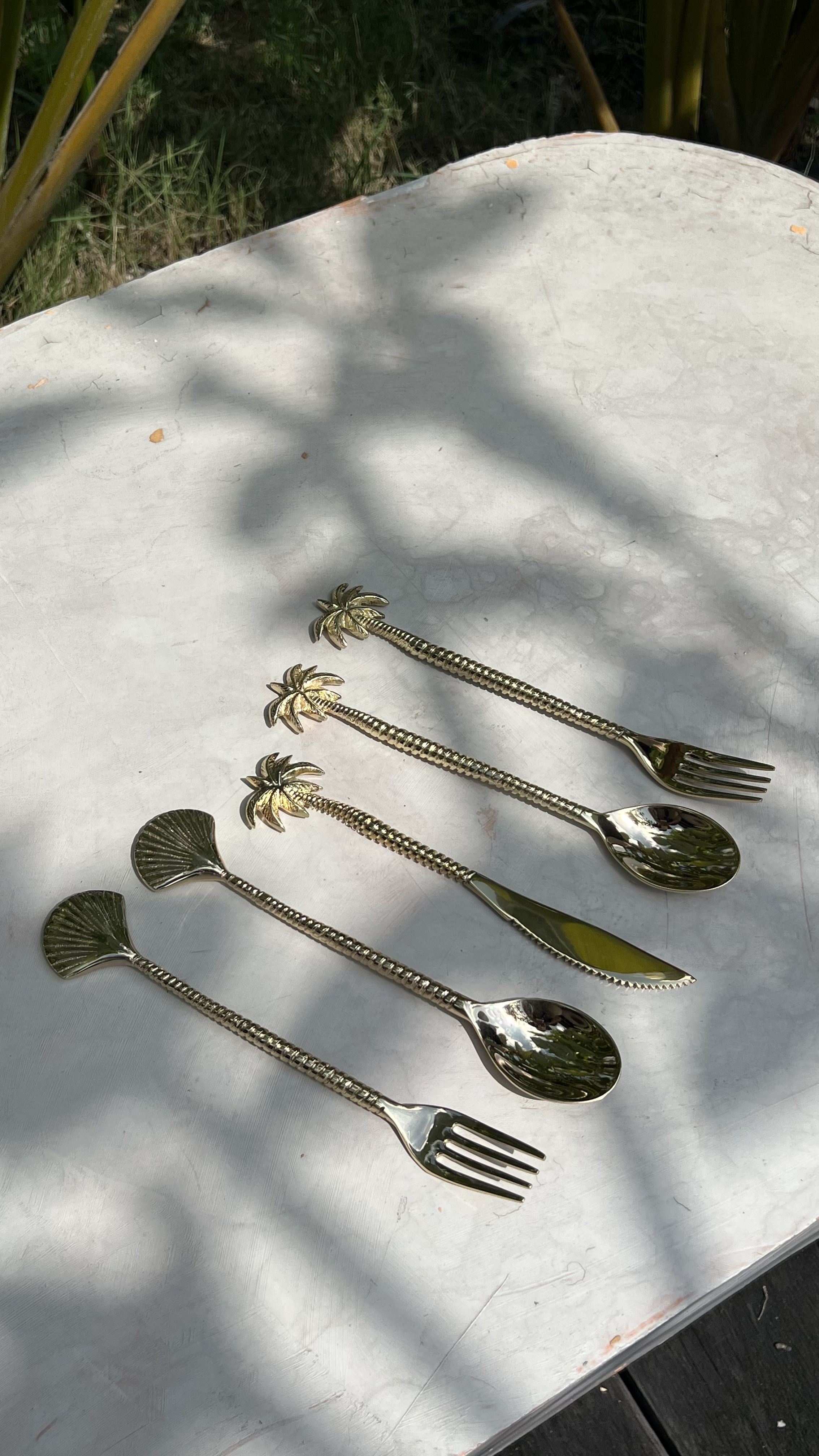 峇里島獨家進口-椰子樹貝殼湯刀叉