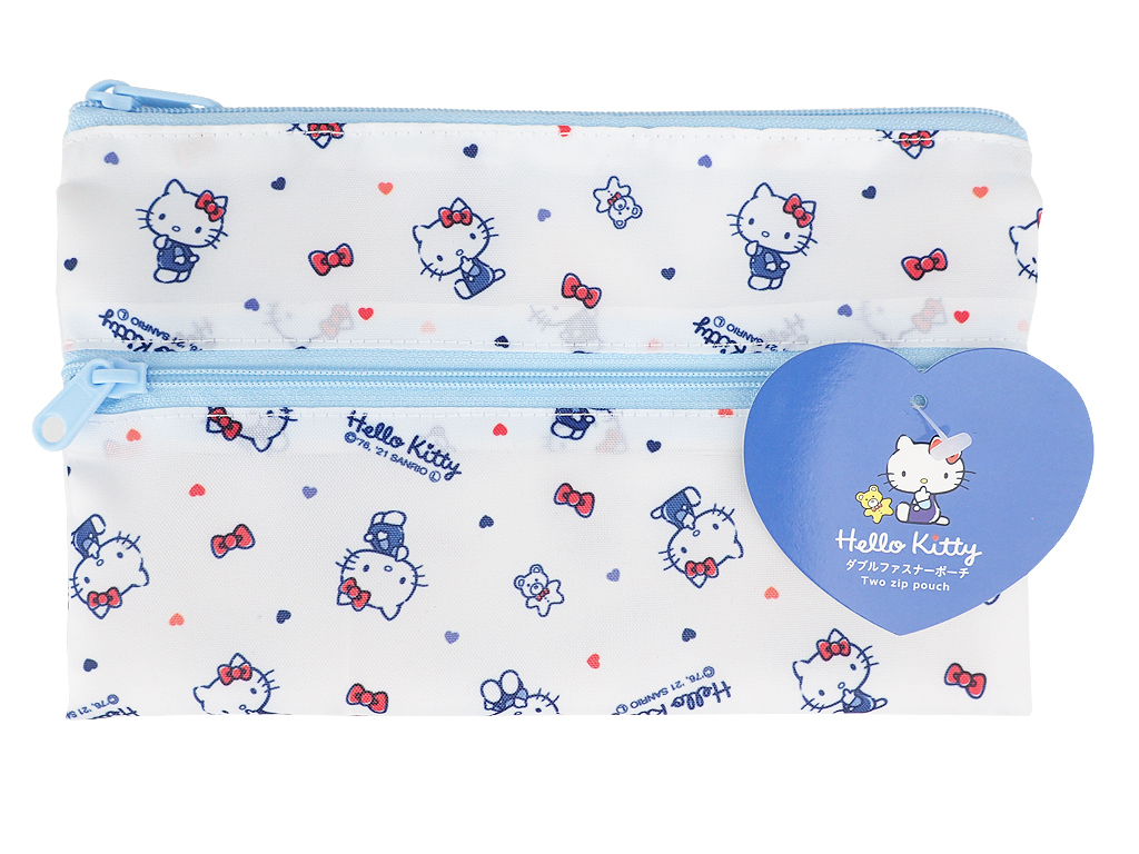 雙拉鍊收納袋/Hello Kitty