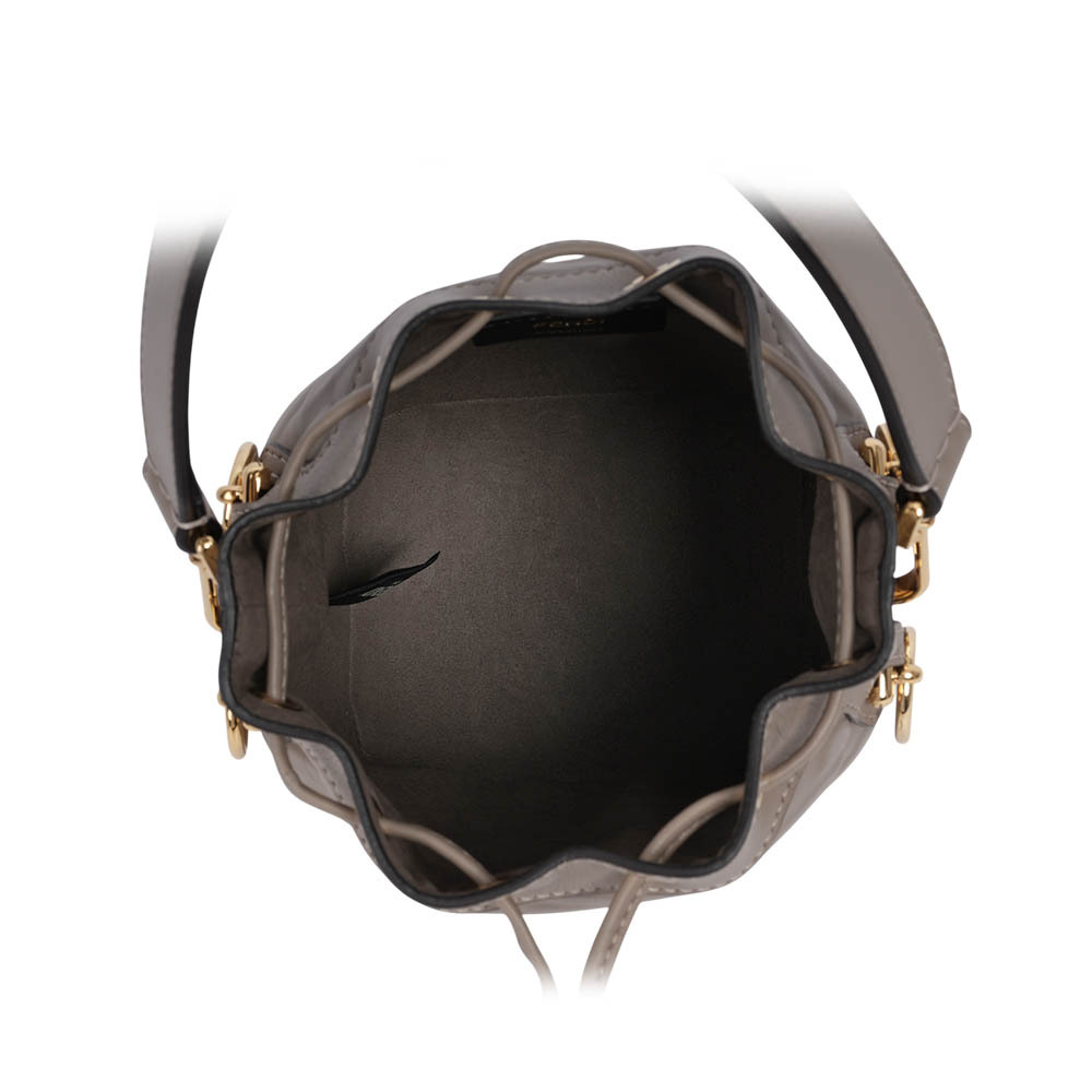 【FENDI】MON TRESOR FF 浮雕小牛皮二用迷你水桶包