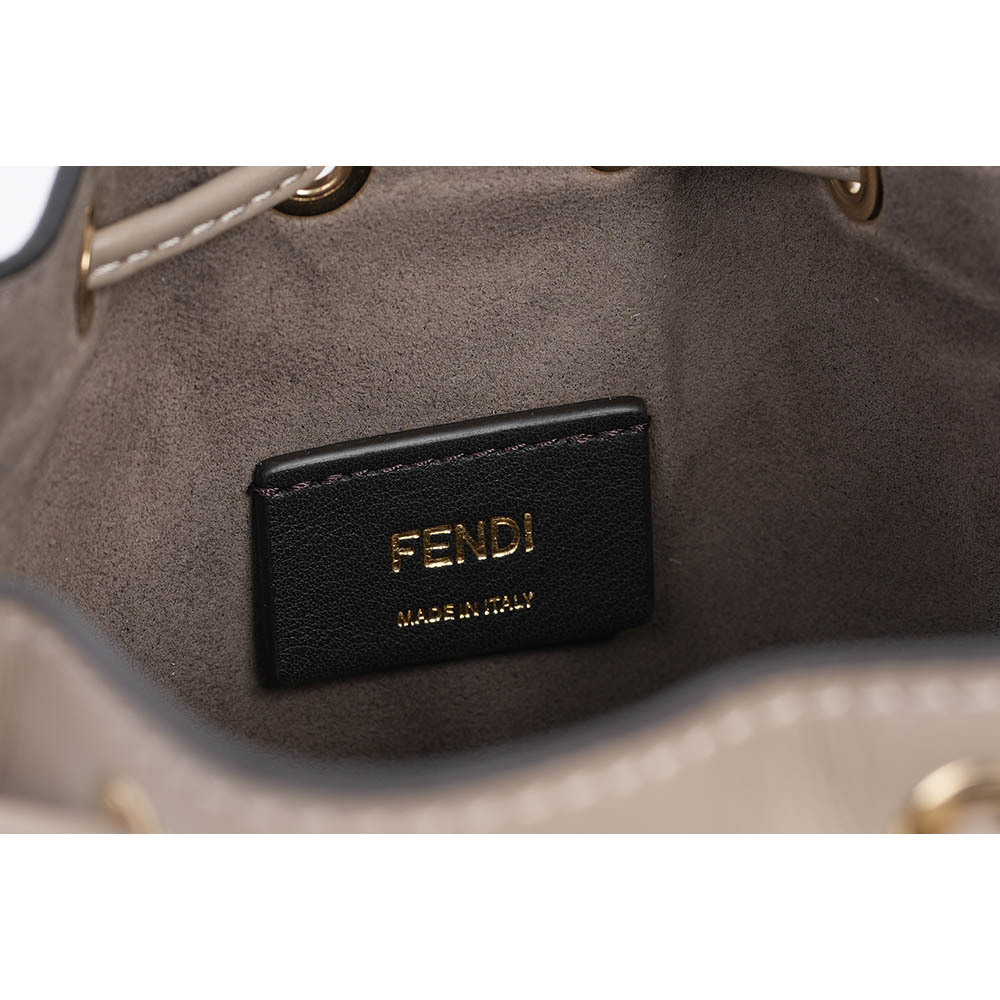 【FENDI】MON TRESOR FF 浮雕小牛皮二用迷你水桶包